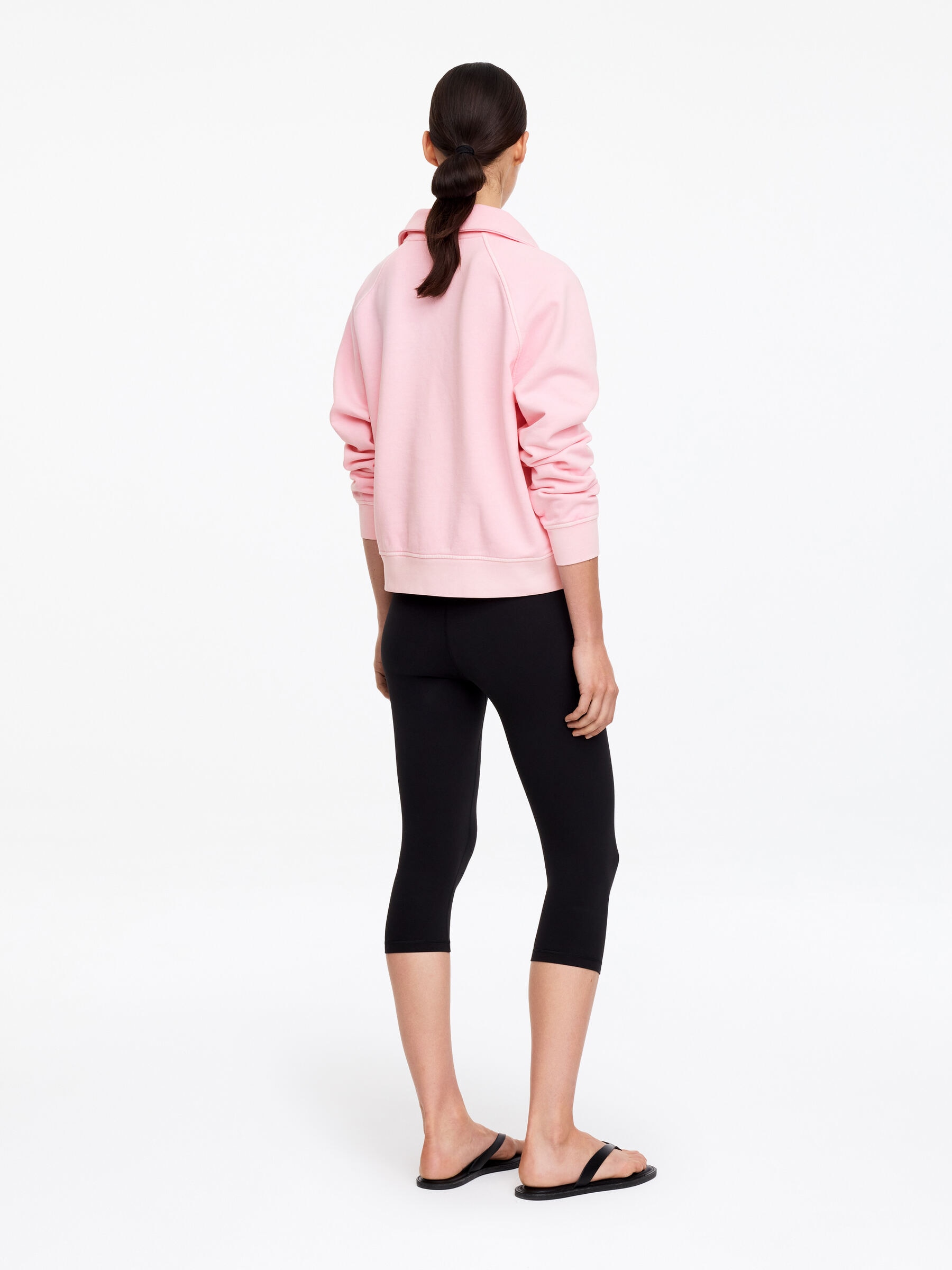 French-Terry-Sweatshirt mit kurzem Reißverschluss - Rosa - Relaxed Fit - Damen - StillMedia/Lookbook - 2
