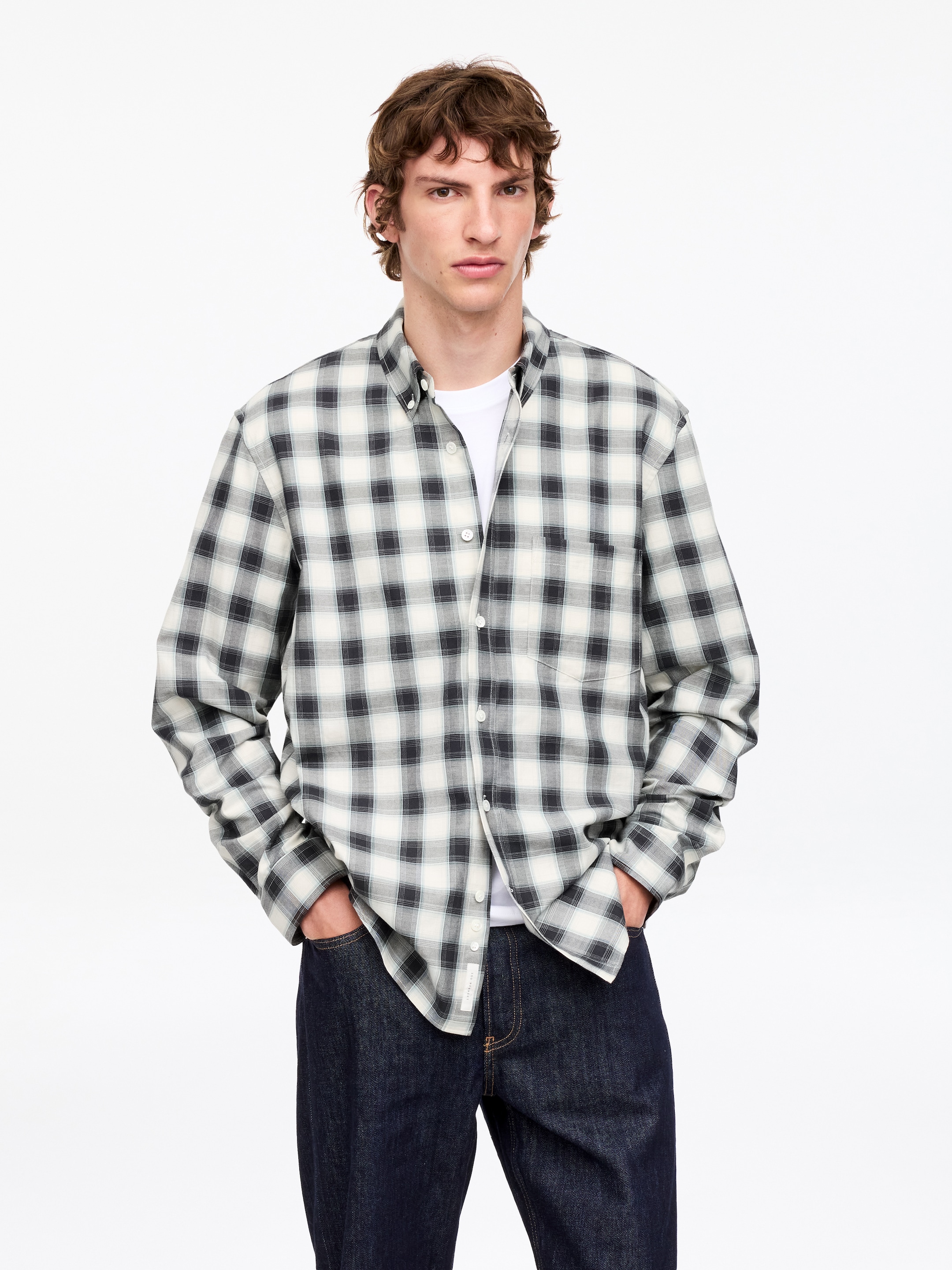 Regular Twill Shirt-White-19910