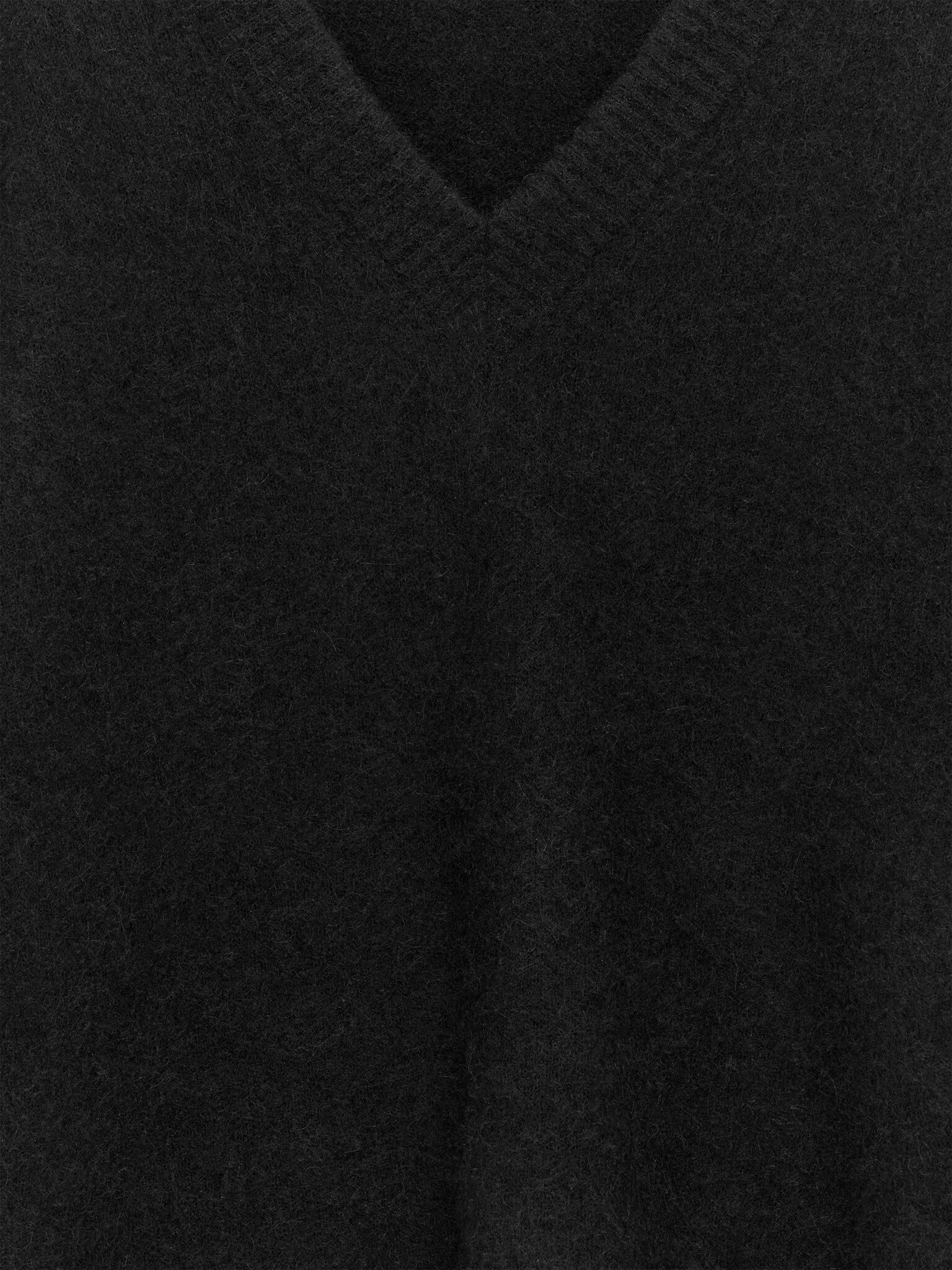 Sweter z dekoltem w szpic z alpaki i wełny - Czarny/Szarobrązowy - 6