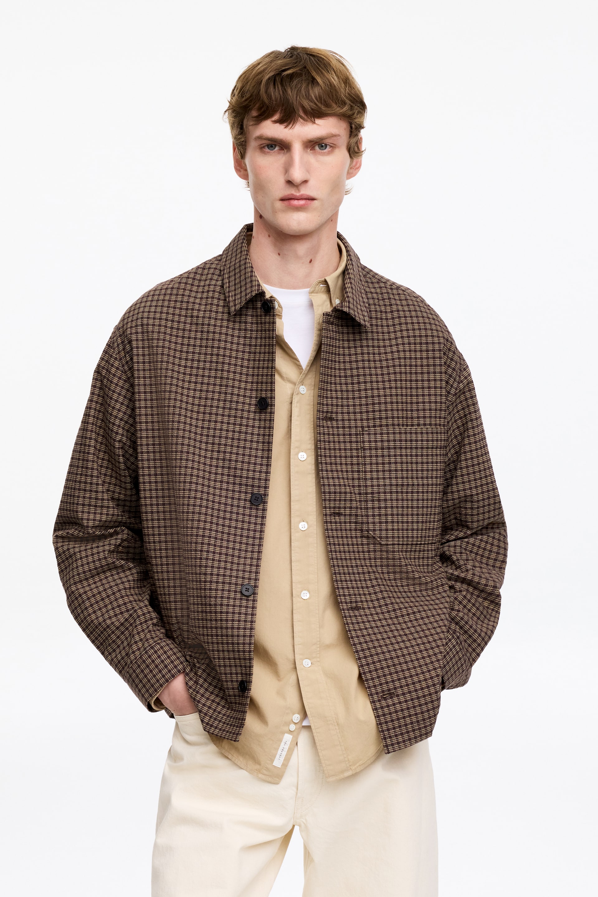 Größeres Bild anzeigen: Locker geschnittenes Seersucker-Hemd  - Braun/Karos - Men | H&M AT 1