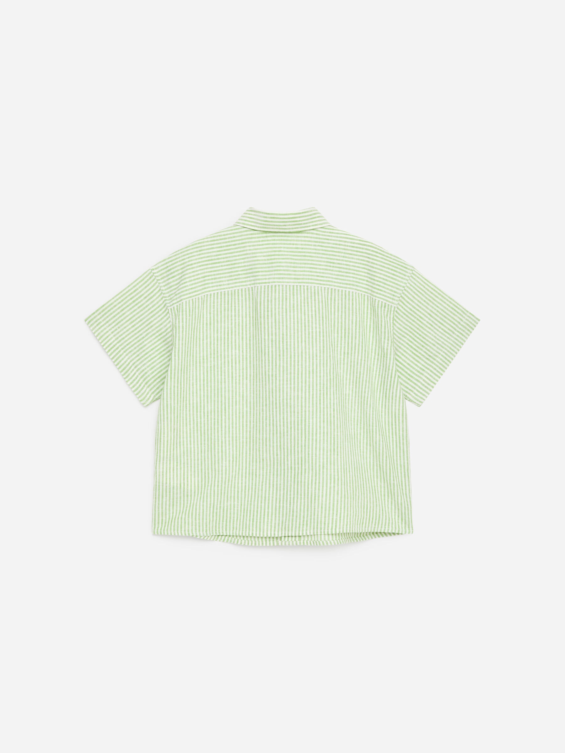 Linen Blend Shirt - White/Green - Relaxed fit - Children - StillMedia/DescriptiveStillLife - 2
