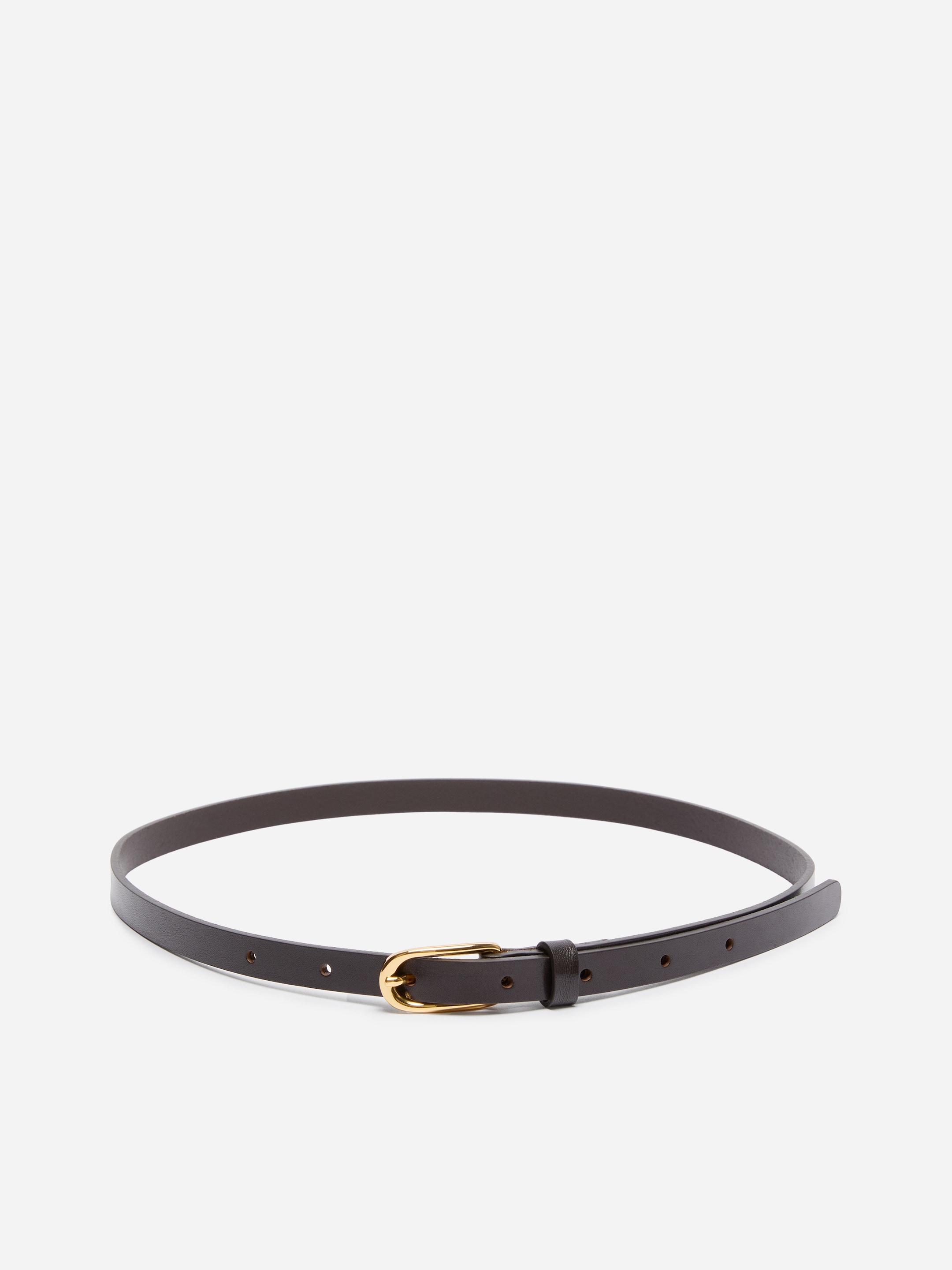 Slim Leather Belt-Brown-20178