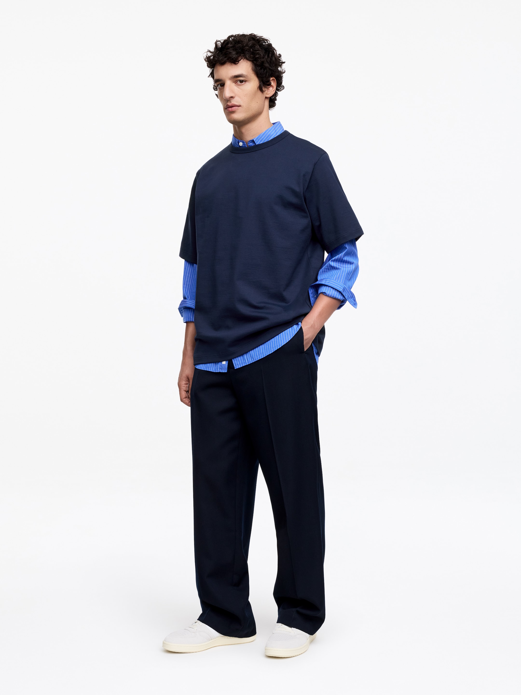 270 GSM Oversized T-Shirt - Dark Blue - Relaxed fit - Men - StillMedia/Lookbook - 12