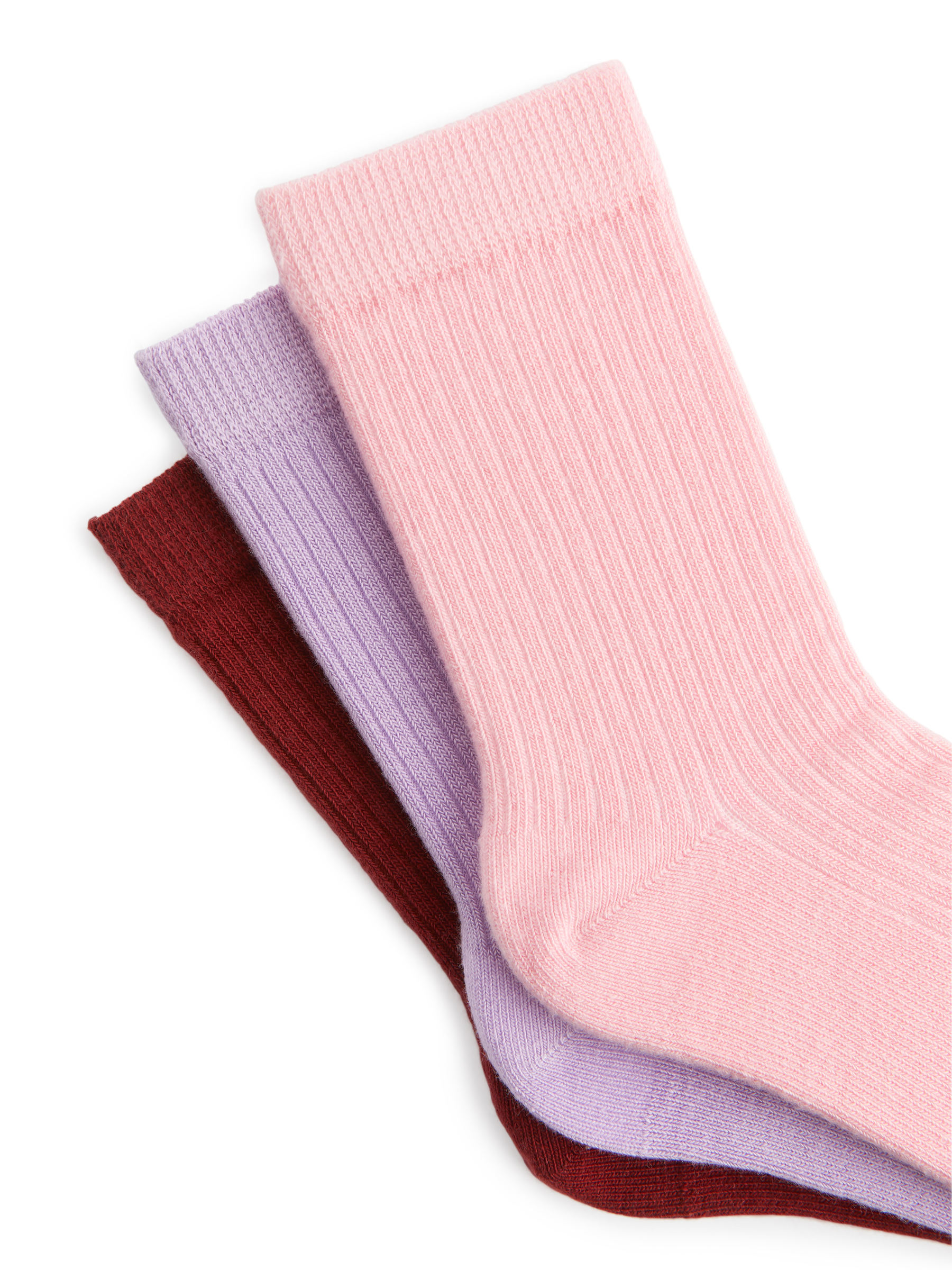 Rippstricksocken, 3 Paare - Rosa/Flieder/Weinrot - Regular Fit - Kinder - StillMedia/DescriptiveDetail - 1