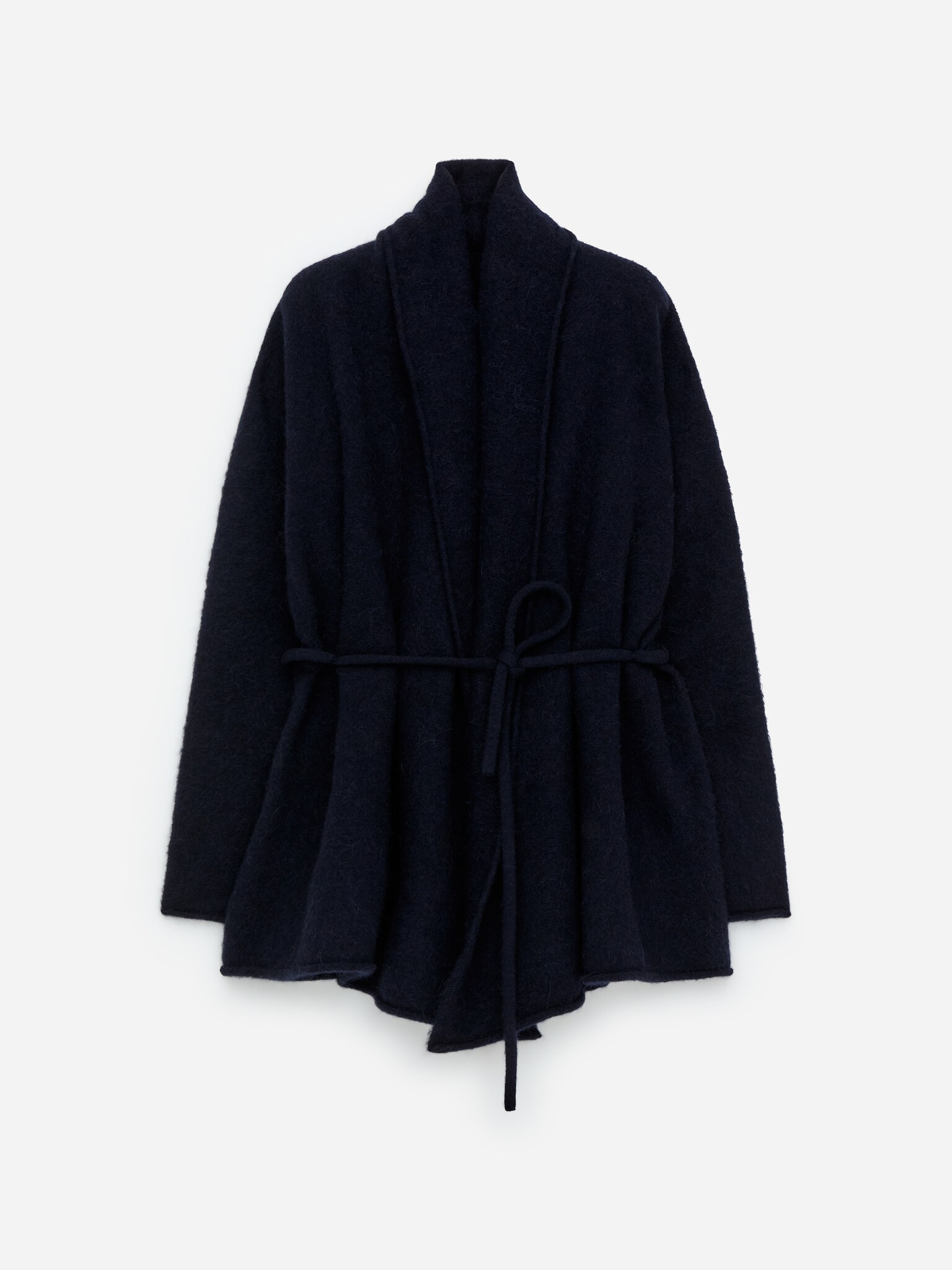 Alpaca-Wool Blend Cardigan - Σκούρο Μπλε/Μπεζ Μελανζέ/Dark Grey Melange - 1