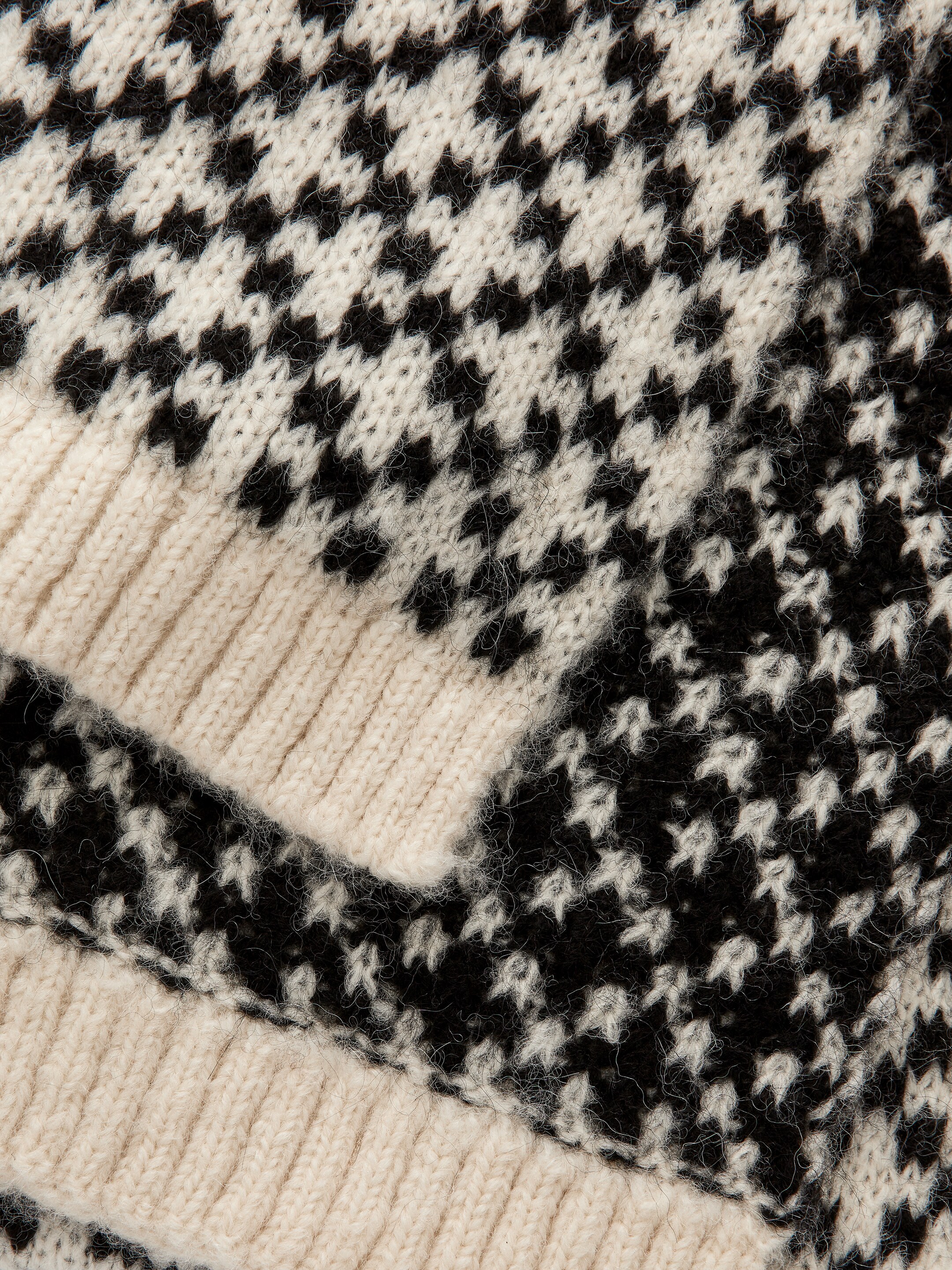 Visa större bild: Halsduk i ull och alpacka - Off-white/svart - DAM | H&M SE 2