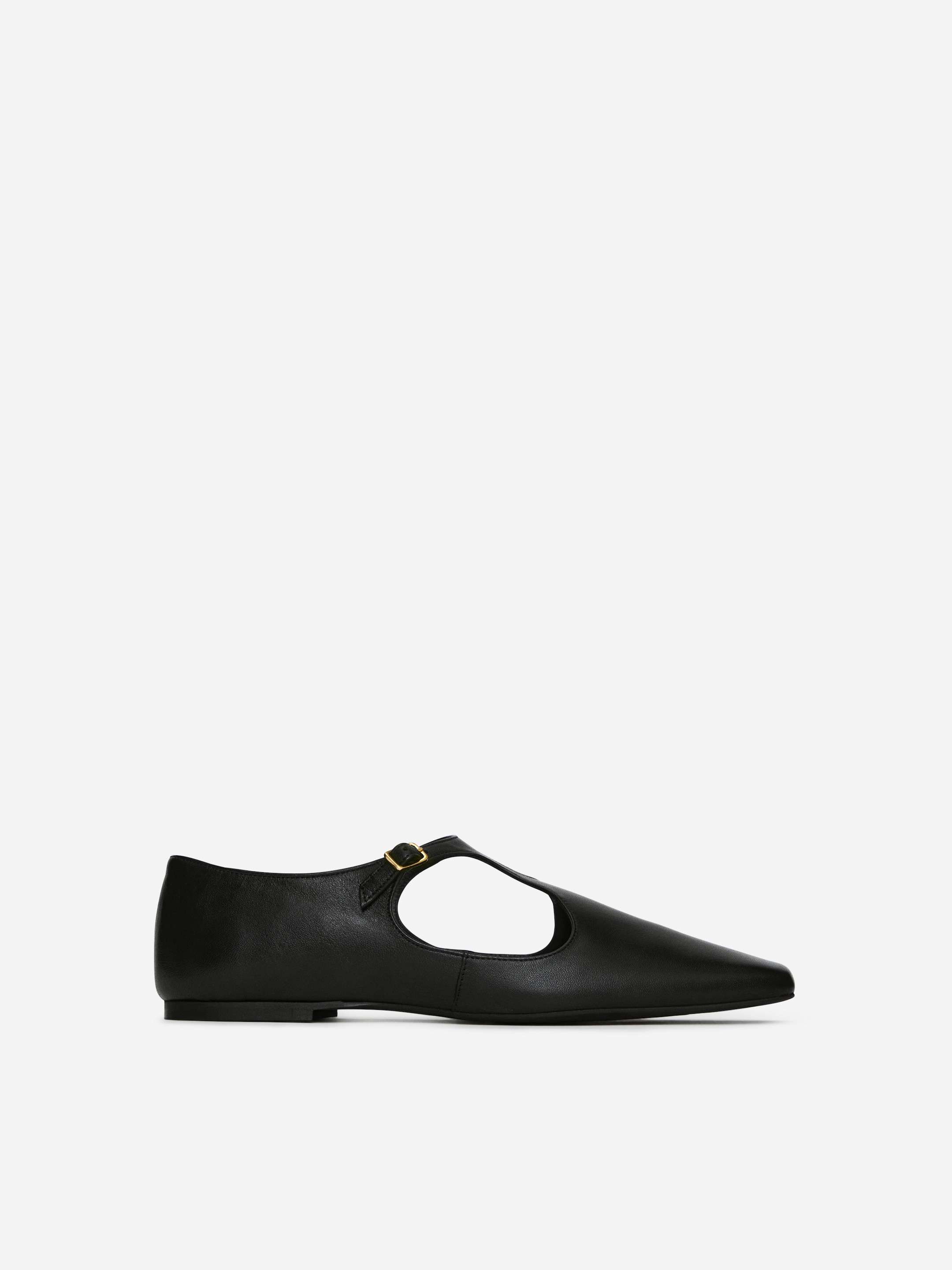 Skórzane buty na płaskiej podeszwie z klamrą-#282928-13358