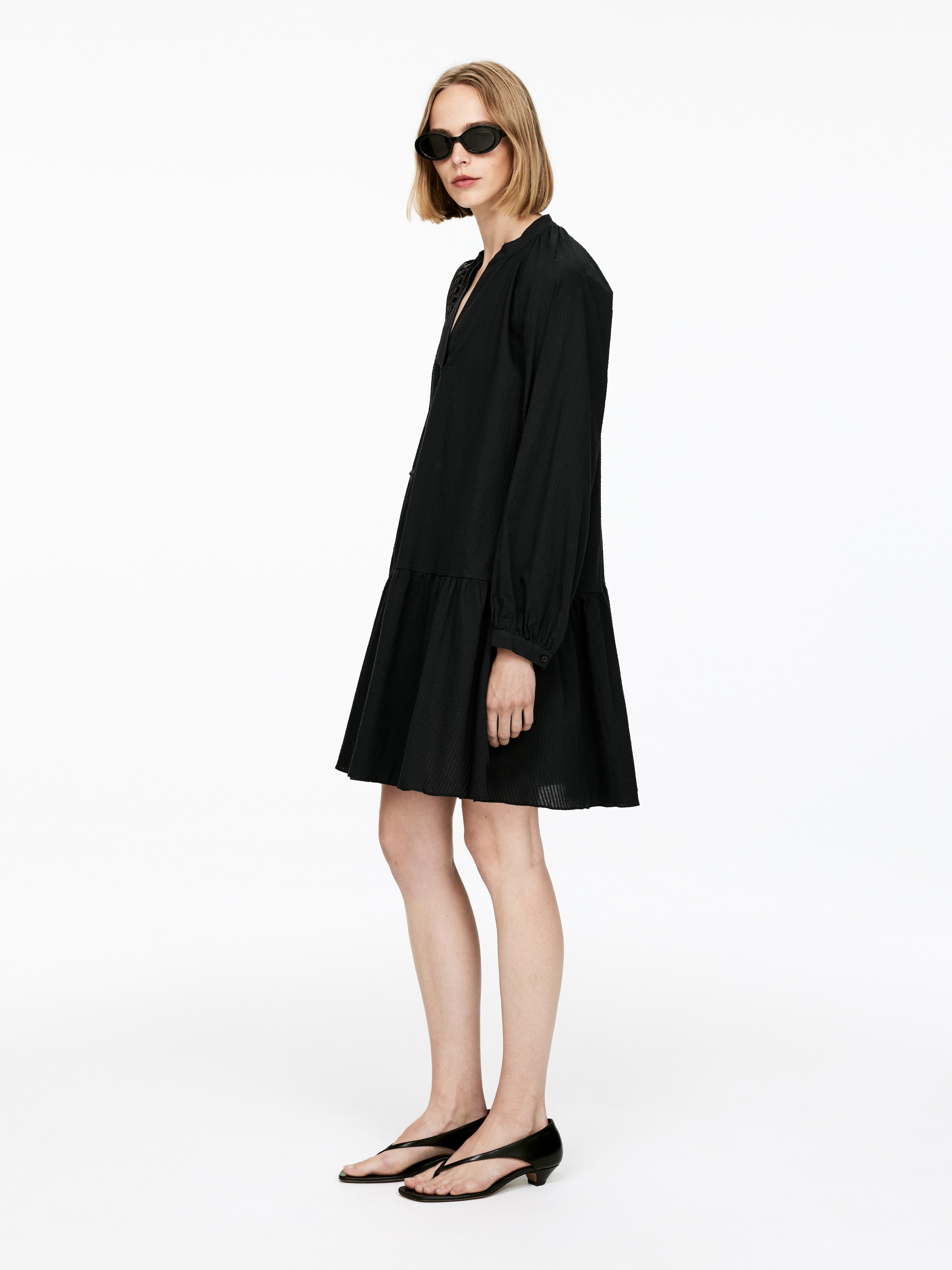 Visualizza immagine più grande: Abito in lino e cotone - Nero - DONNA | H&M IT 2