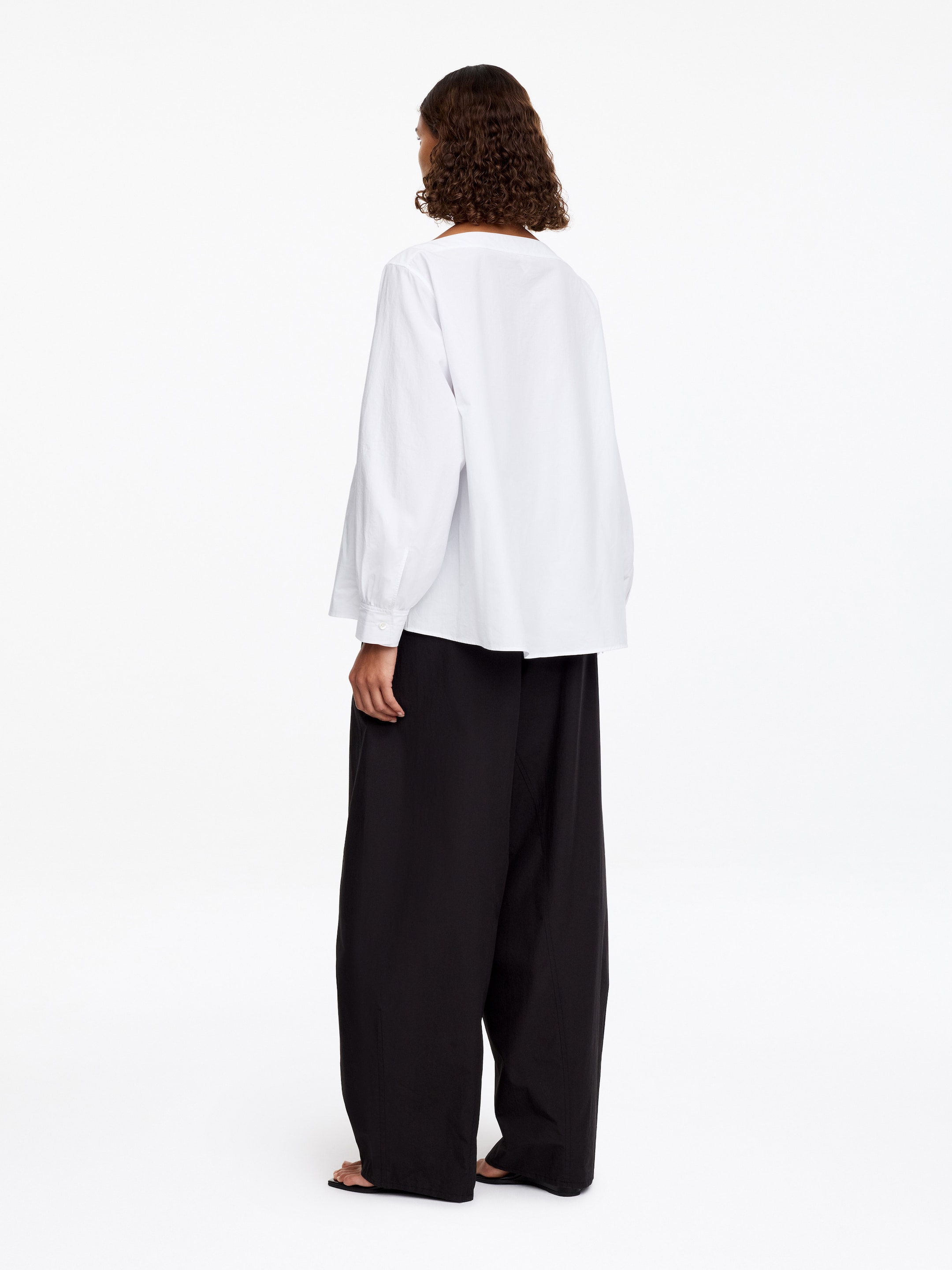 Blusa in cotone con scollo a barchetta - Bianco - Regular fit - Women - StillMedia/Lookbook - 5