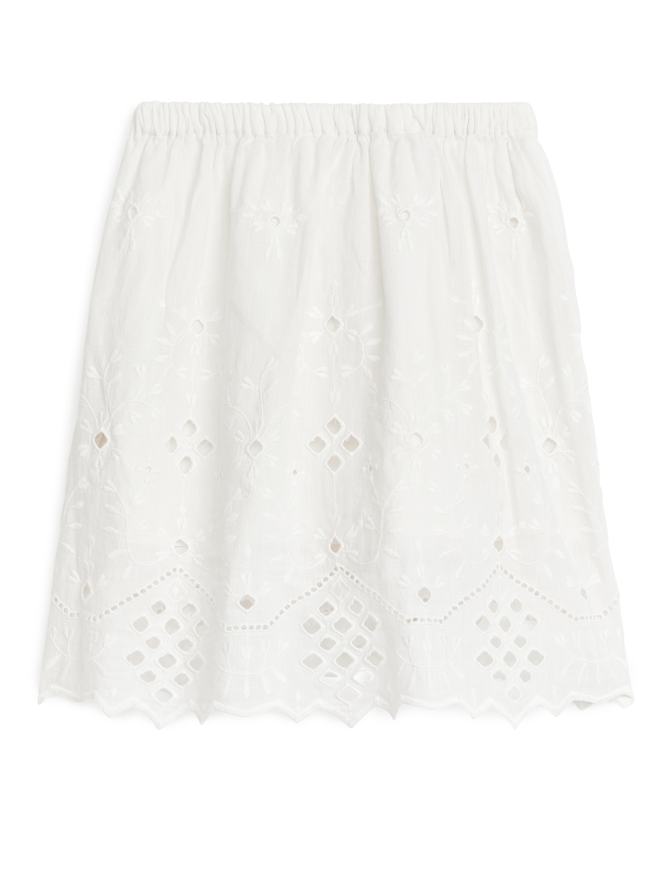 Falda midi con bordado inglés - Blanco - Corte estándar - Children - StillMedia/DescriptiveStillLife - 3