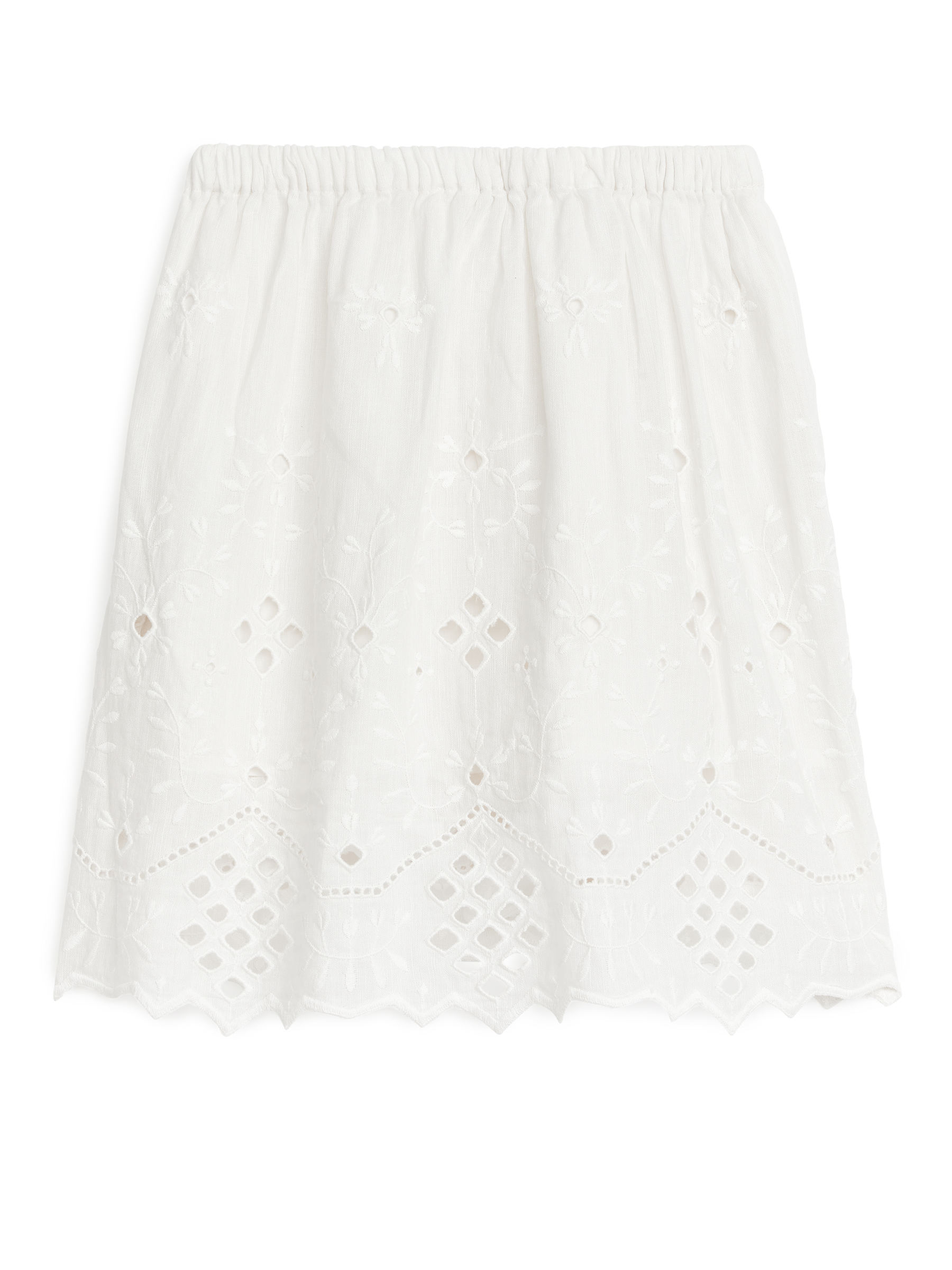 Falda midi con bordado inglés - Blanco - Corte estándar - Children - StillMedia/DescriptiveStillLife - 3