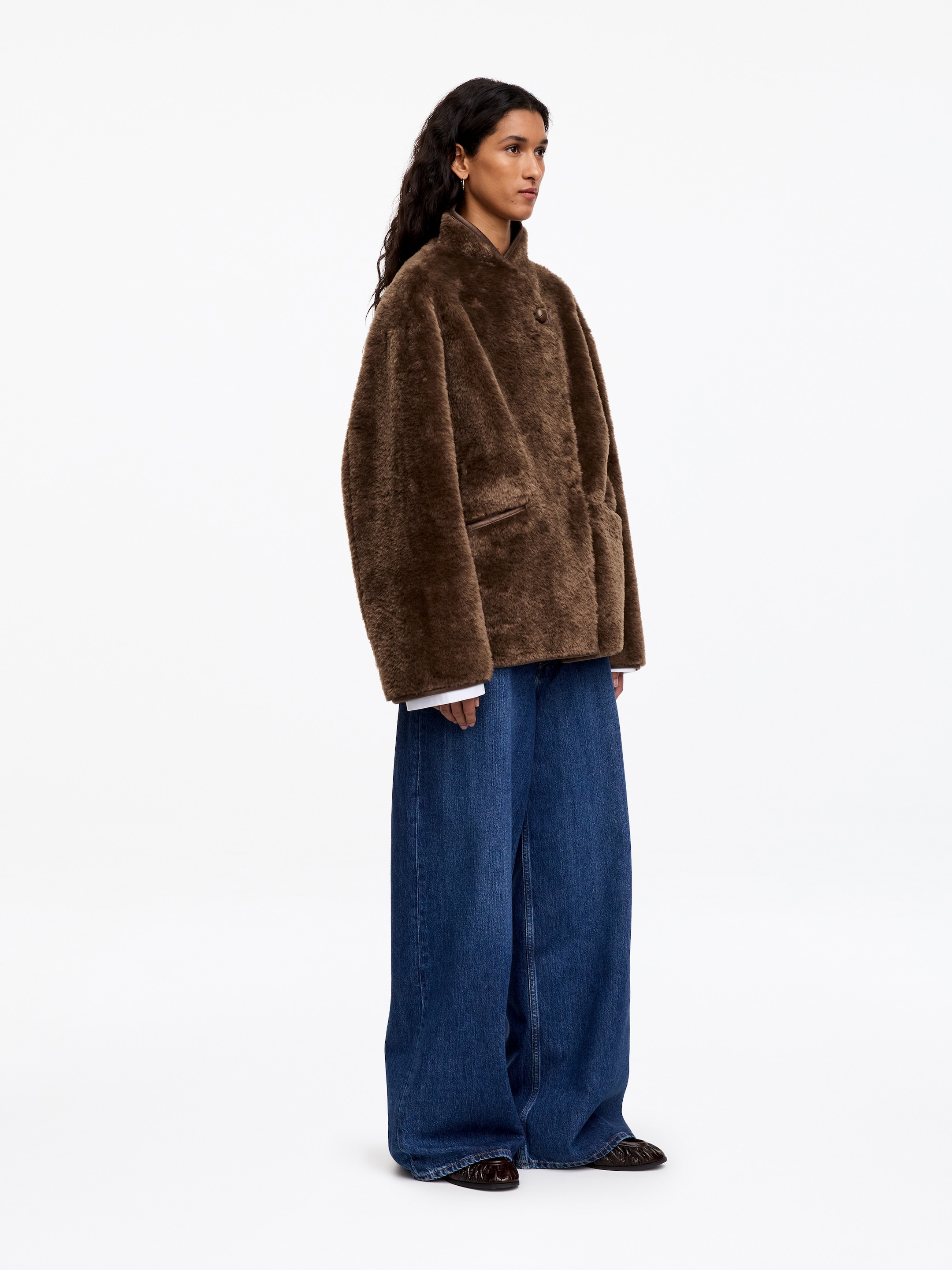 Pile Stand-Collar Jacket - Dark Mole - Regular fit - women - StillMedia/Lookbook - 5