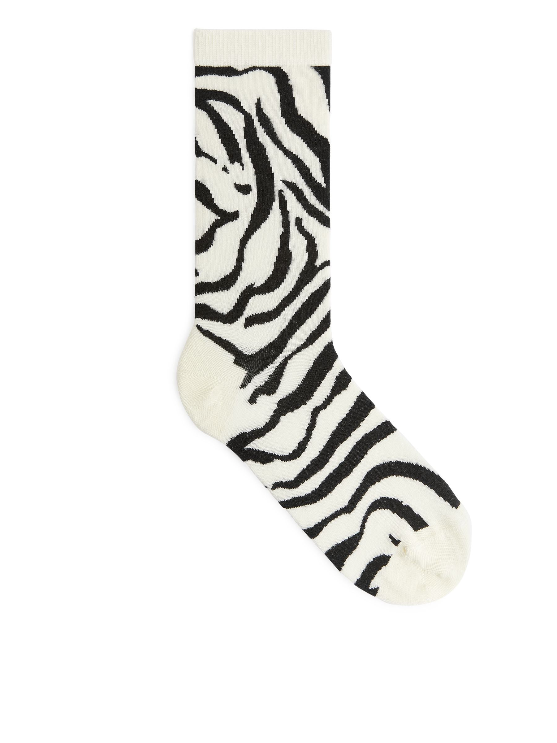 Jacquard-Stricksocken - Weiß/Schwarz - Damen - StillMedia/DescriptiveStillLife - 1