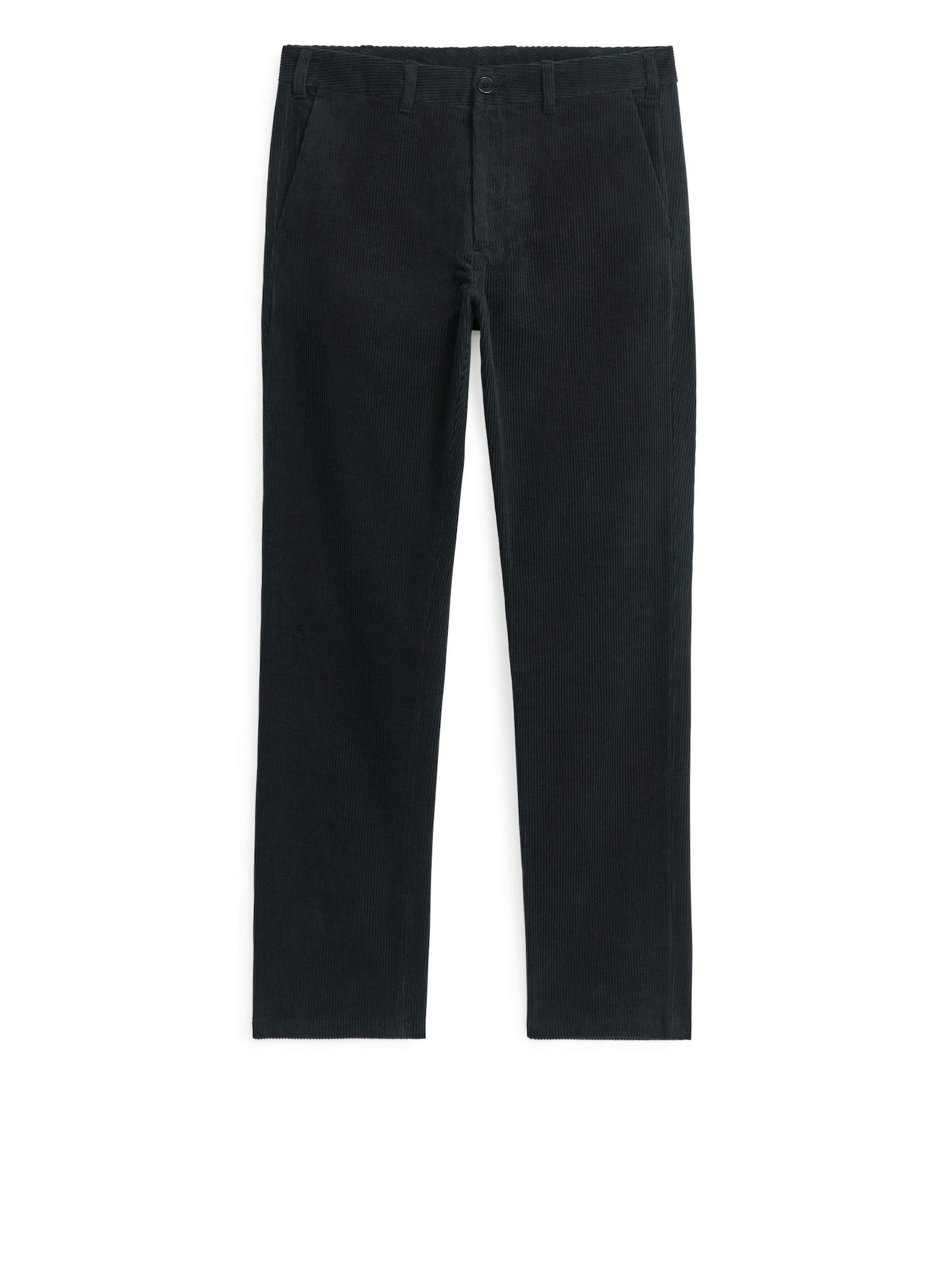 Pantalon chino droit en velours côtelé - Noir