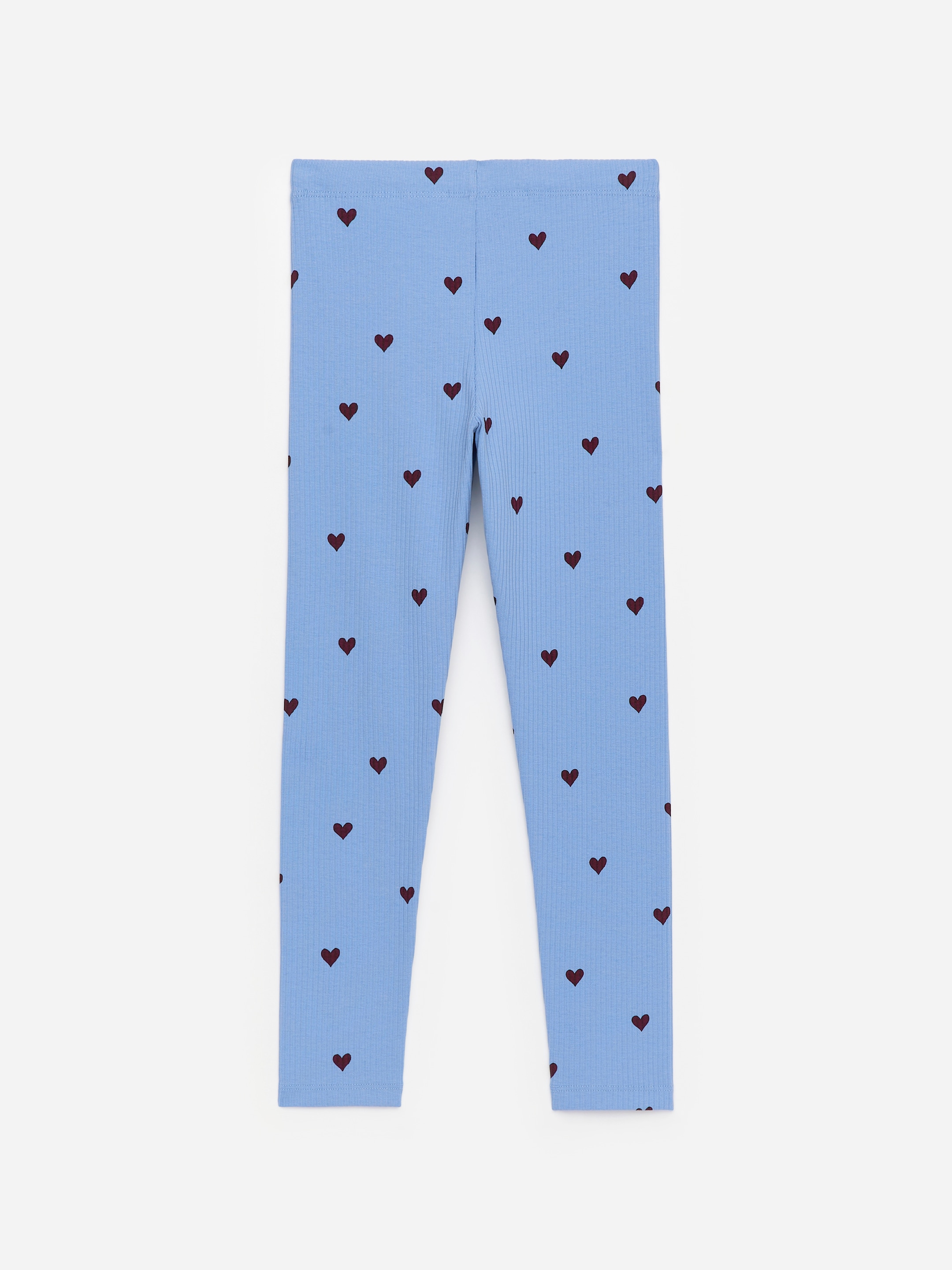 Gerippte Leggings - Blau/Herzen in Weinrot - Slim Fit - Kinder - StillMedia/DescriptiveStillLife - 1