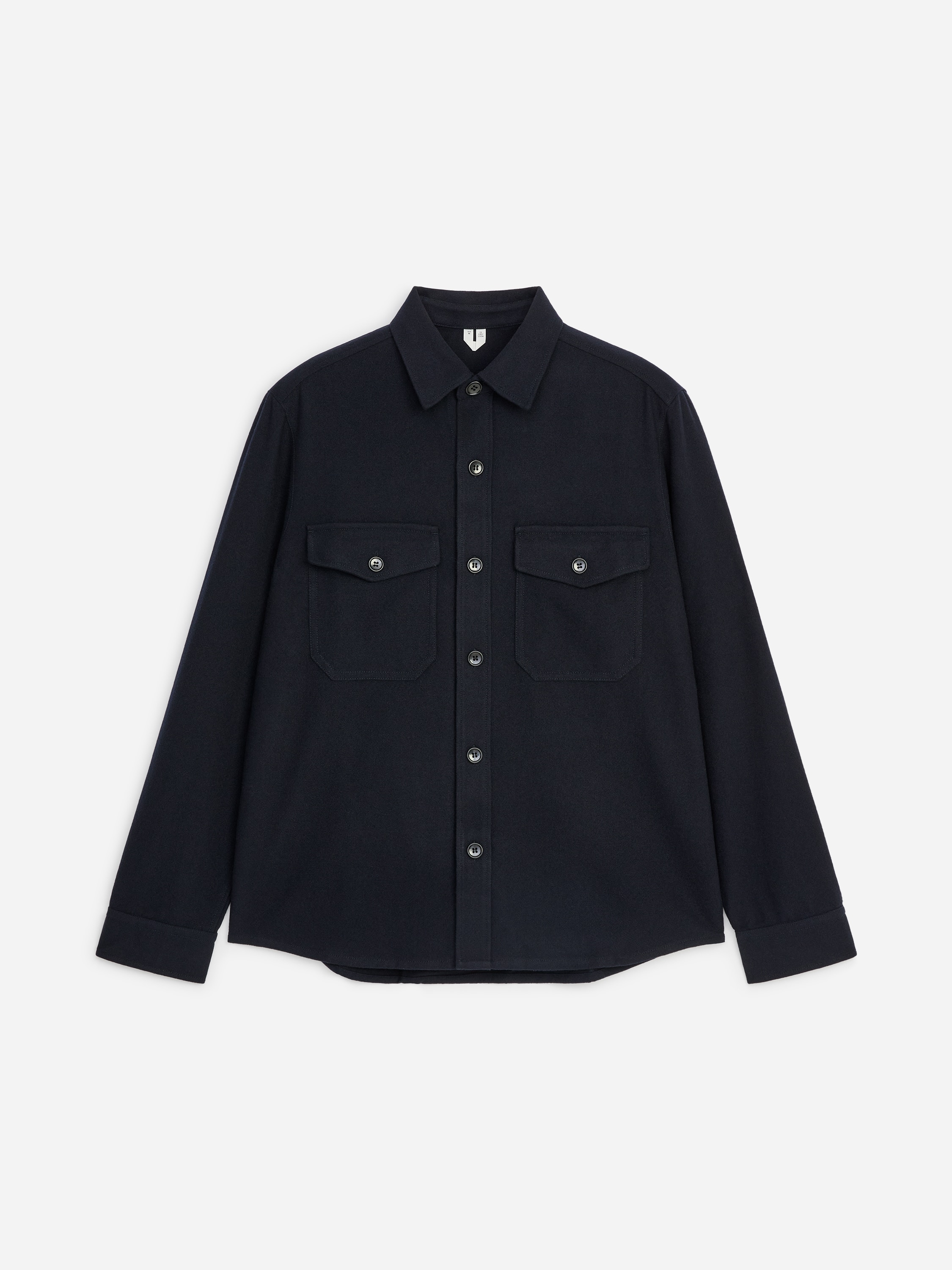 Wool Blend Overshirt - Dark Blue