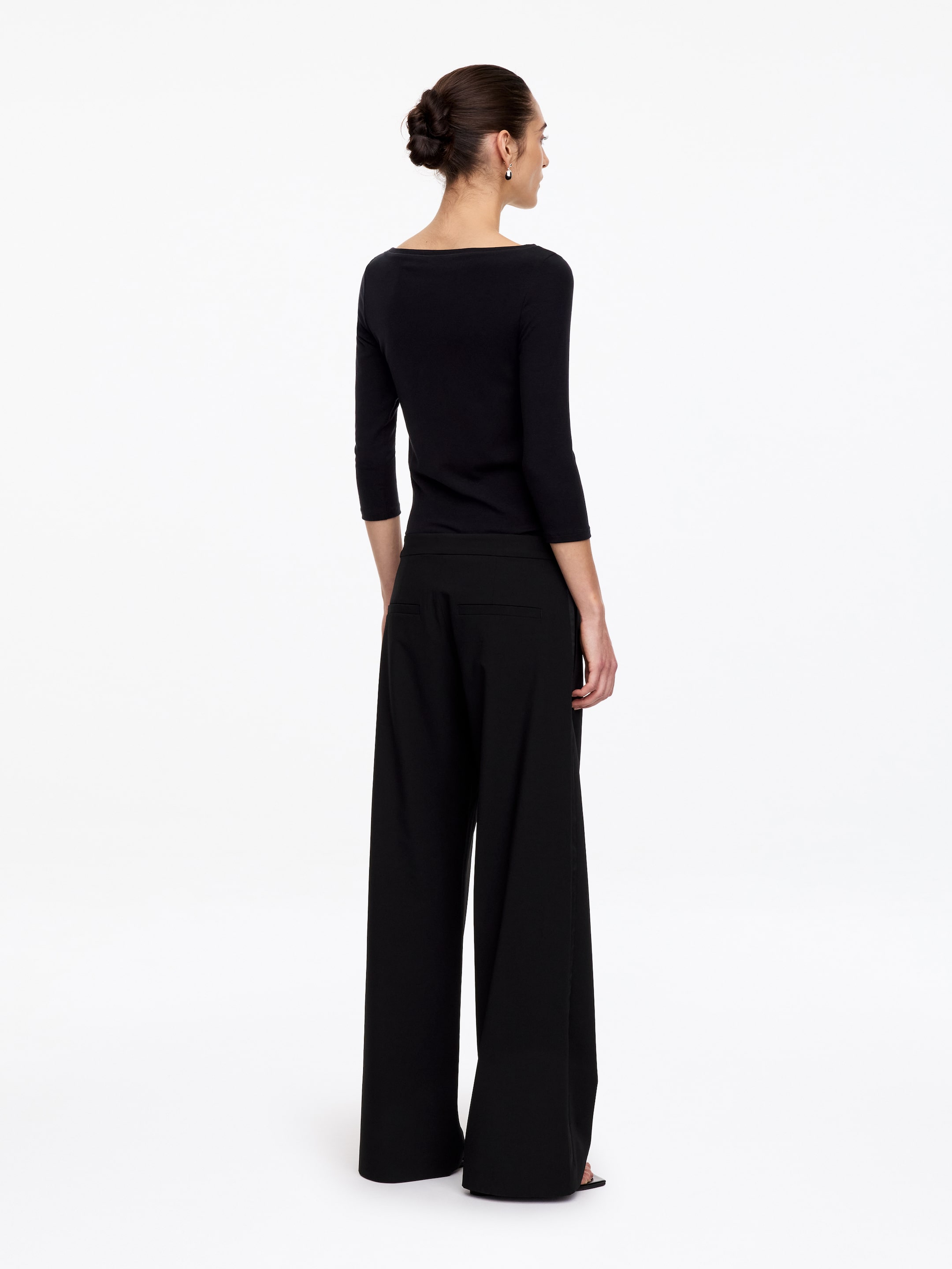 Tailored Satin-Stripe Trousers - Black - Regular fit - women - StillMedia/Lookbook - 2