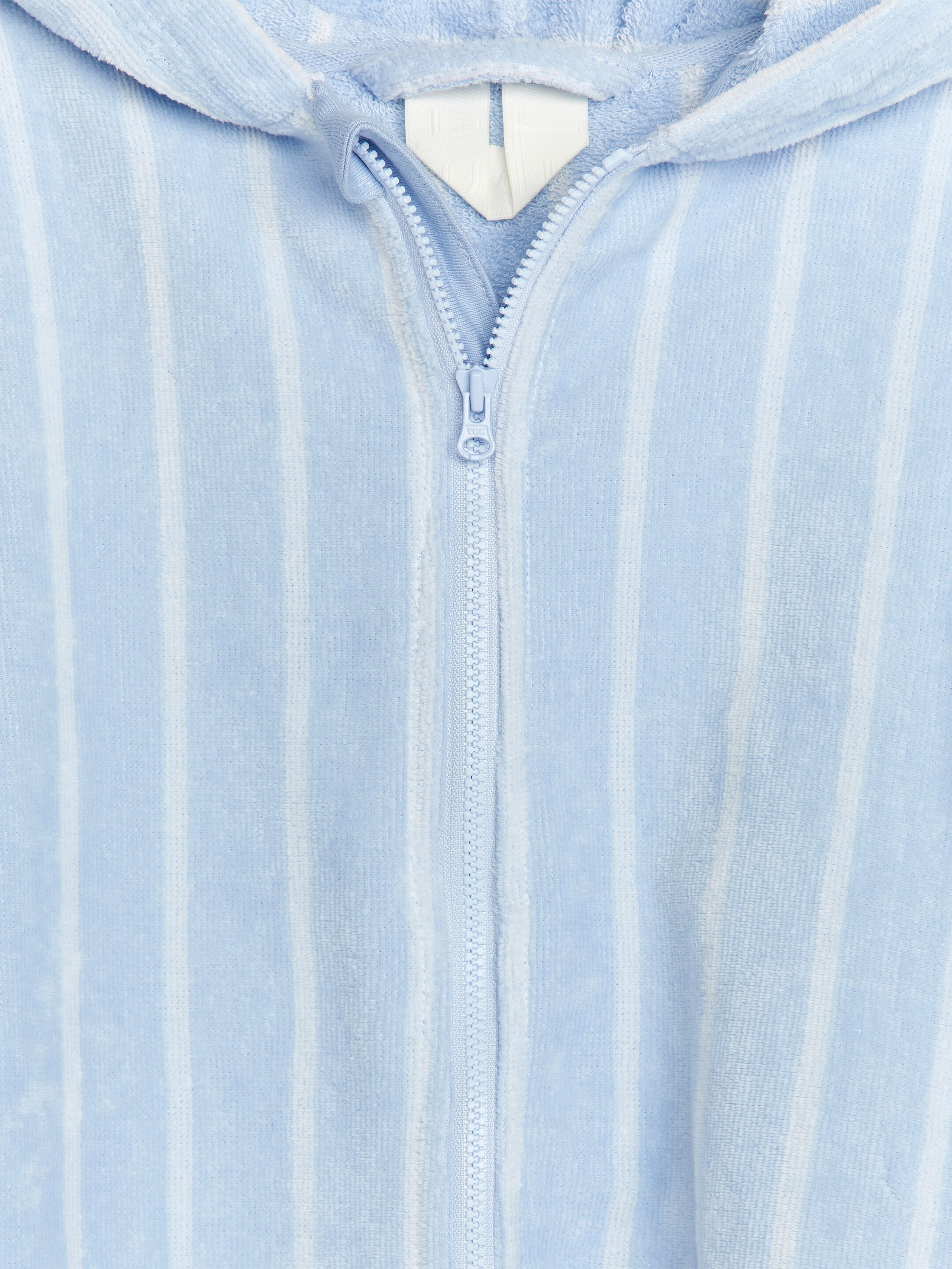 Zobacz większy obraz: Welurowy szlafrok z zamkiem błyskawicznym - Jasnoniebieski/Biały - Dziecko | H&M PL 3
