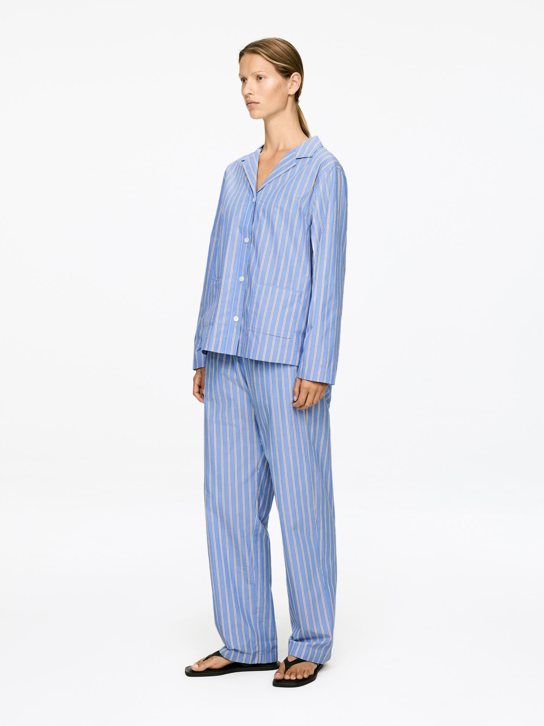 Cotton Satin Shirt - Blue/Striped - Regular fit - Women - StillMedia/Lookbook - 6