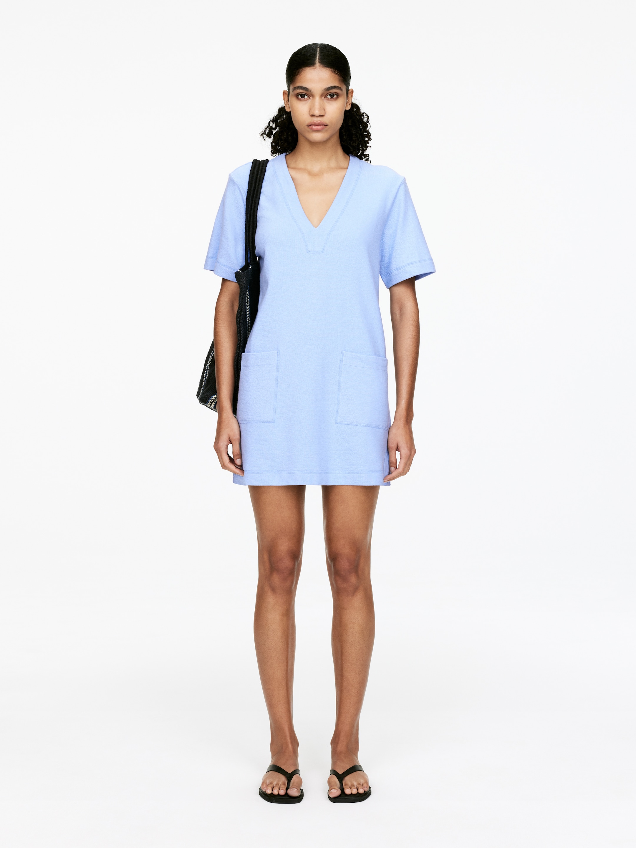 Agrandir l'image: Robe en coton éponge - Bleu ciel - FEMME | H&M FR 1