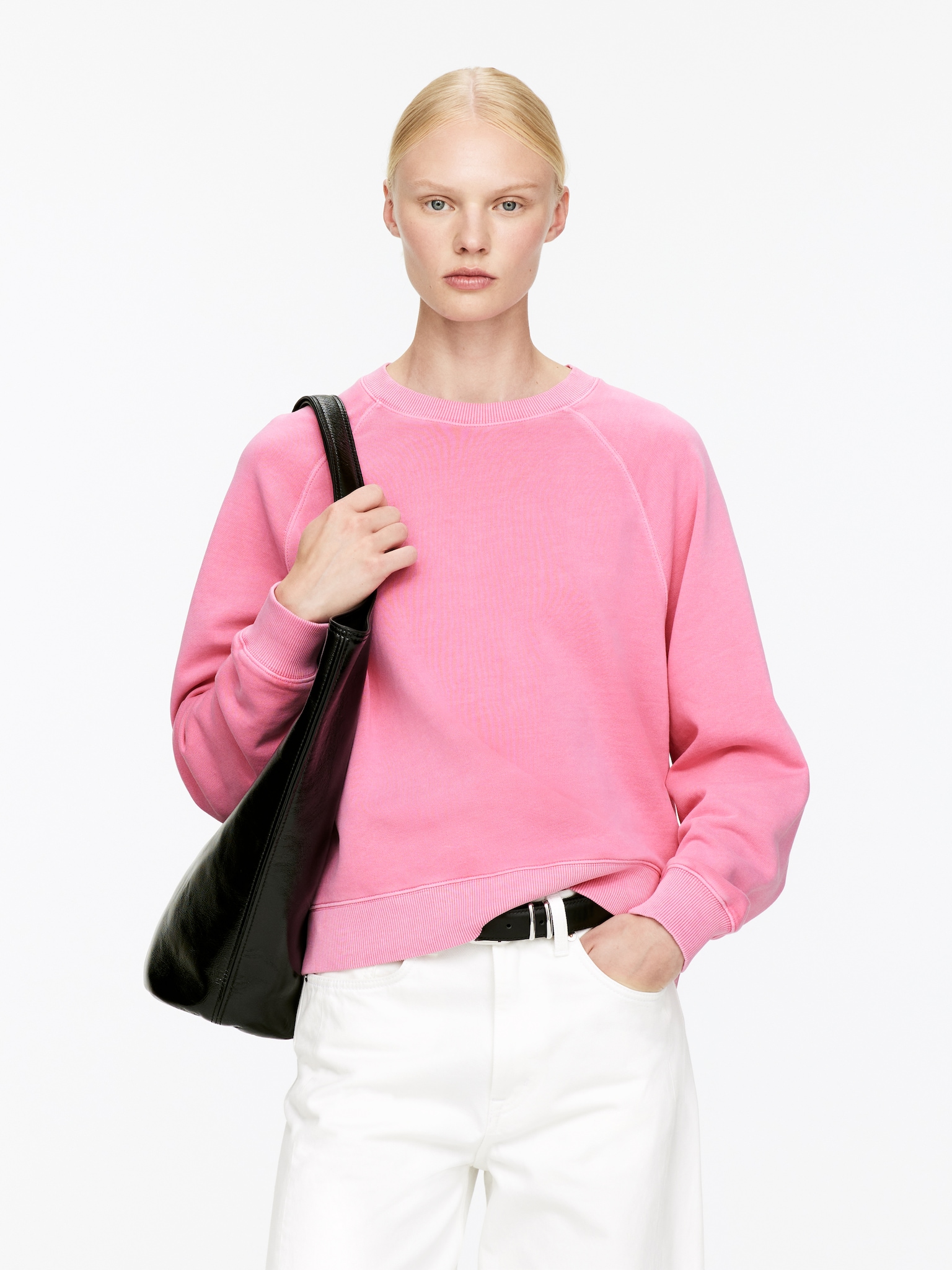 Sweat en éponge - Rose/Noir/Violet/Gris chiné/Bleu/Marron foncé/Bleu foncé/Mauve/Vert