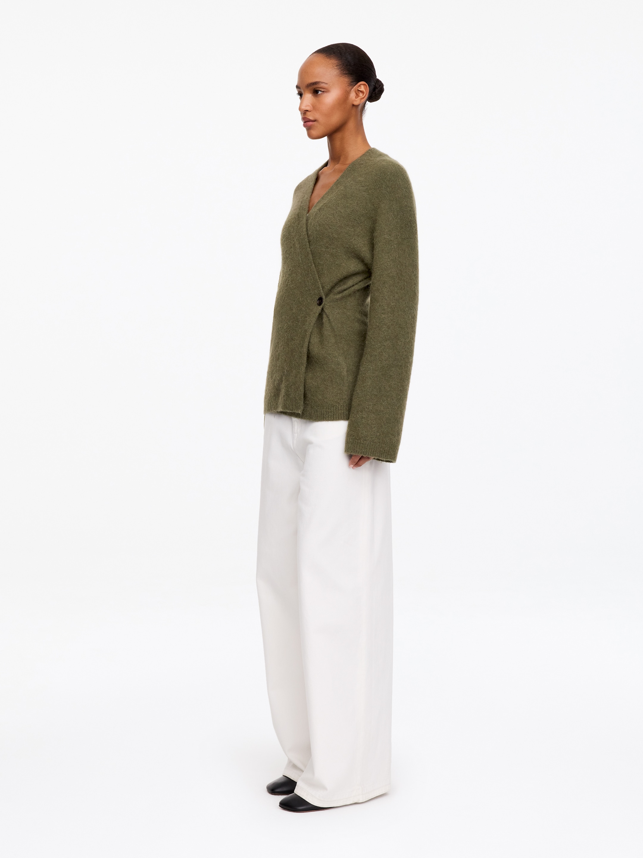 Cardigan in misto alpaca e lana - Verde kaki - Regular fit - women - StillMedia/Lookbook - 3