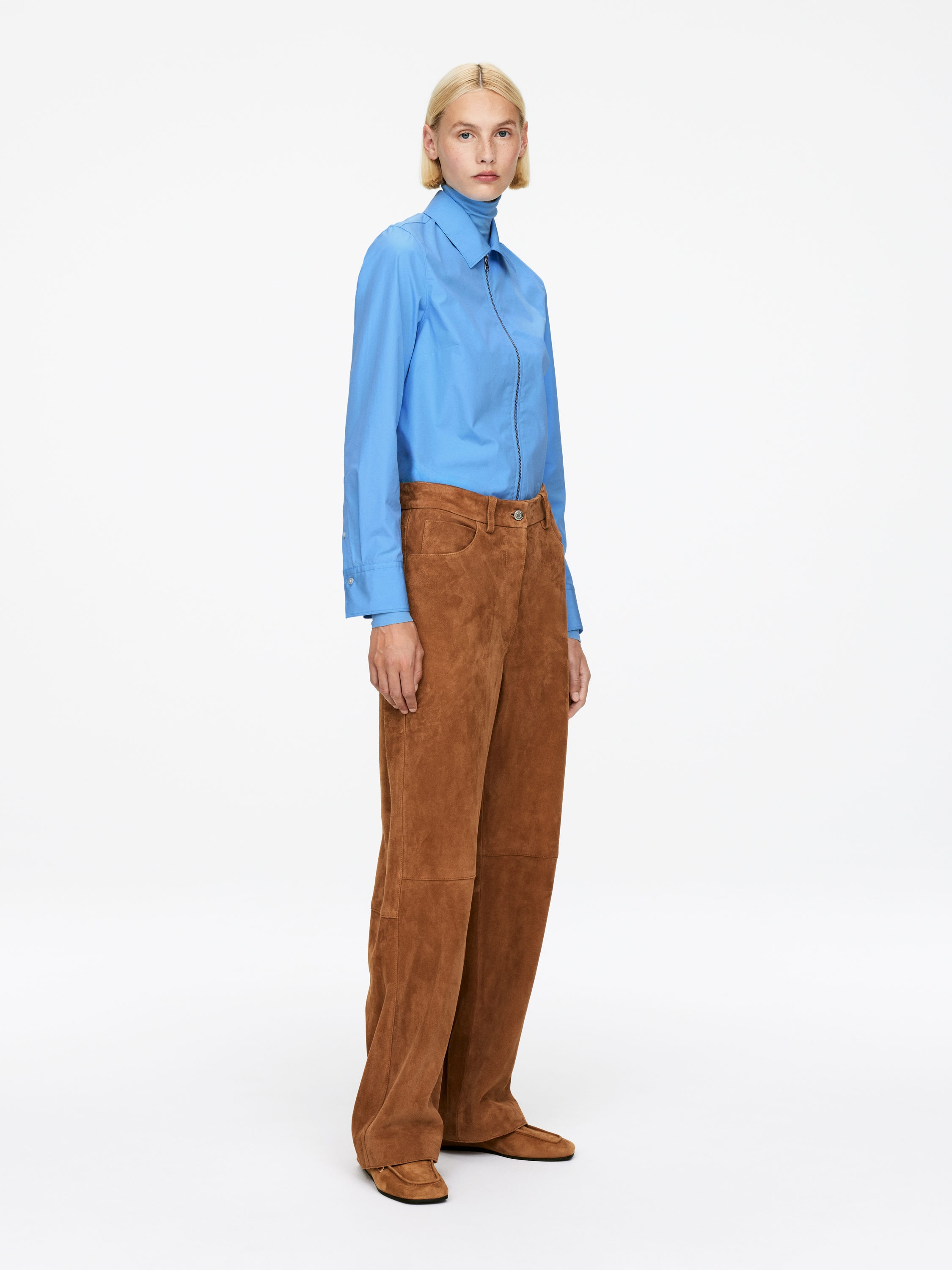 Zip Shirt - Light Blue - Regular fit - Women - StillMedia/Lookbook - 5
