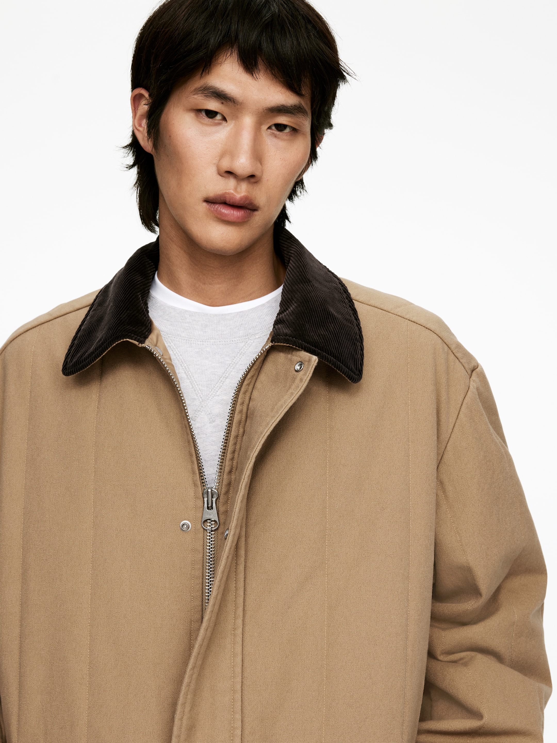 Vis større bilde: Vattert kanvasjakke - Mørk beige - HERRE | H&M NO 5