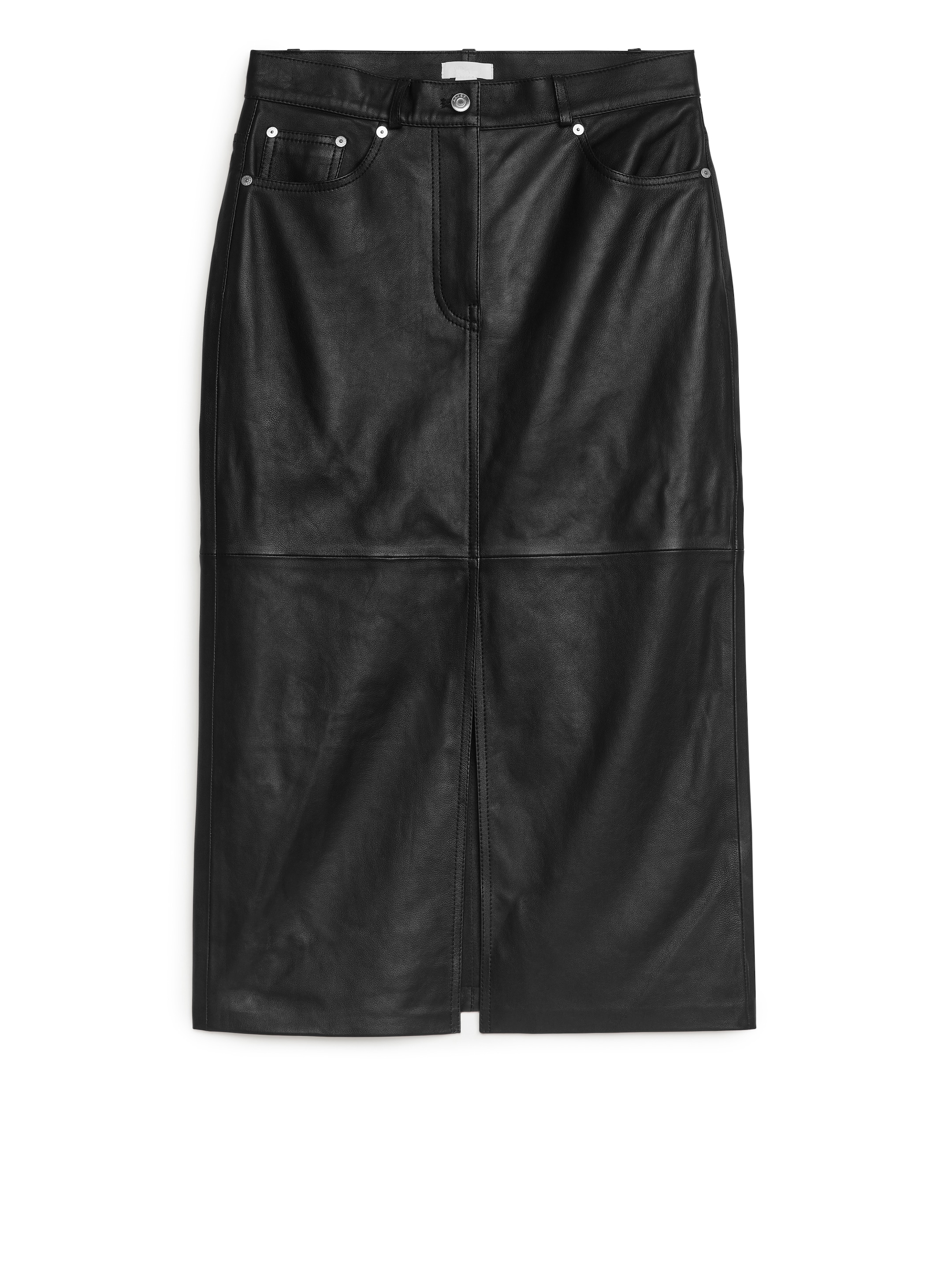 Pencil Leather Skirt - Black - Regular fit - Women - StillMedia/DescriptiveStillLife - 1
