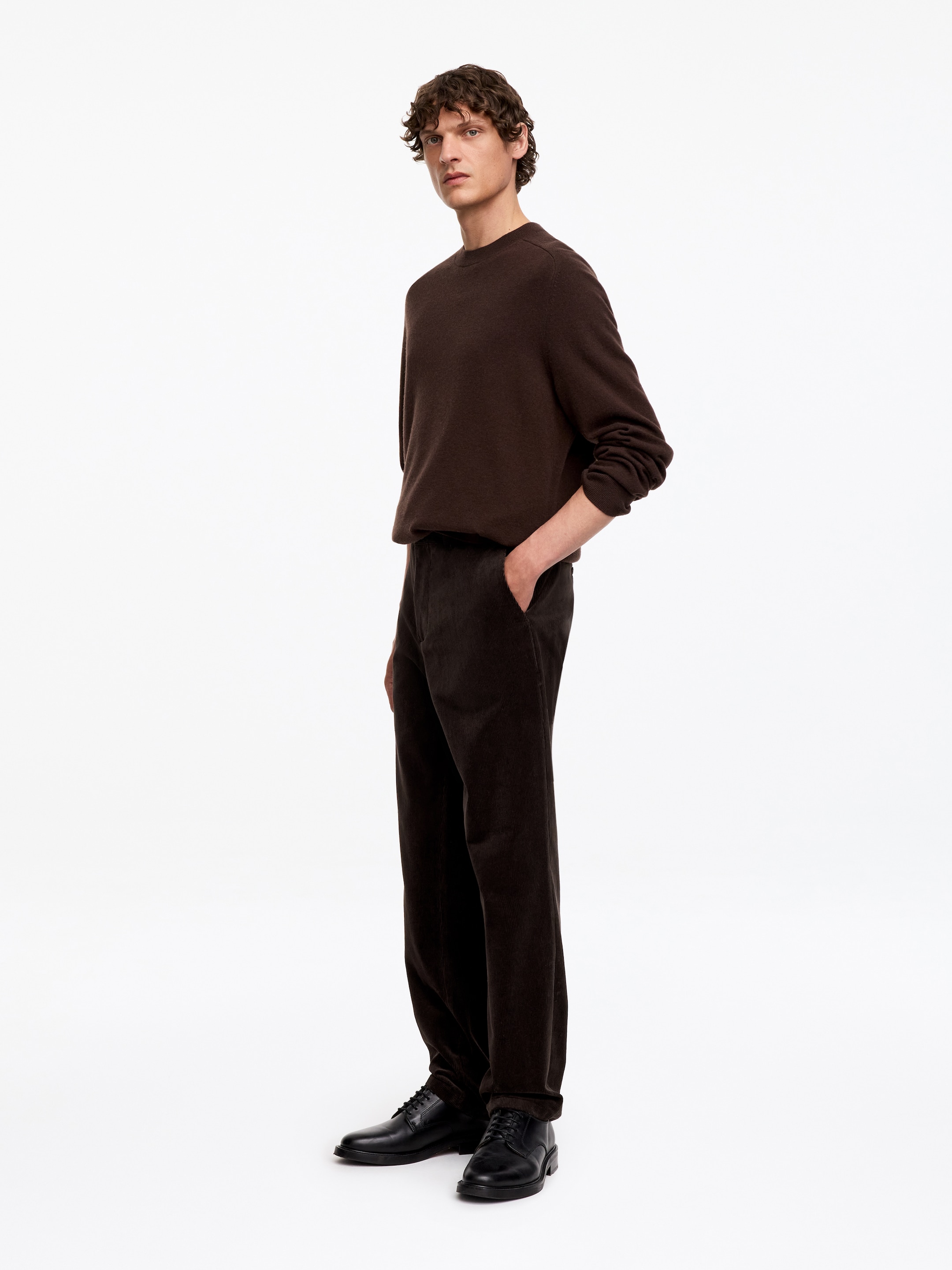 Regular Corduroy Trousers - Dark Brown - Regular fit - men - StillMedia/Lookbook - 6