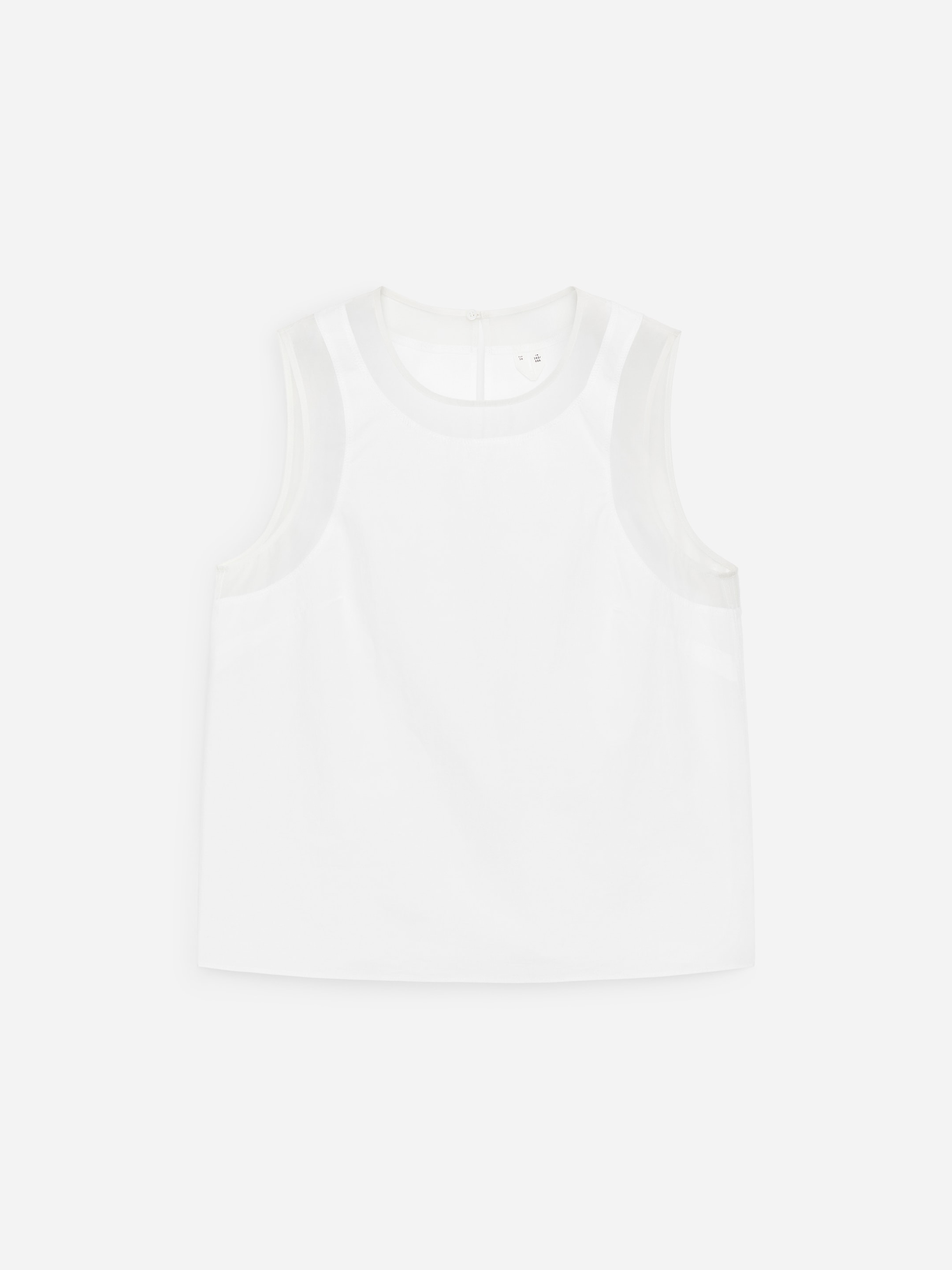 Débardeur avec bordure en organza - Blanc - Regular fit - Femme - StillMedia/DescriptiveStillLife - 1