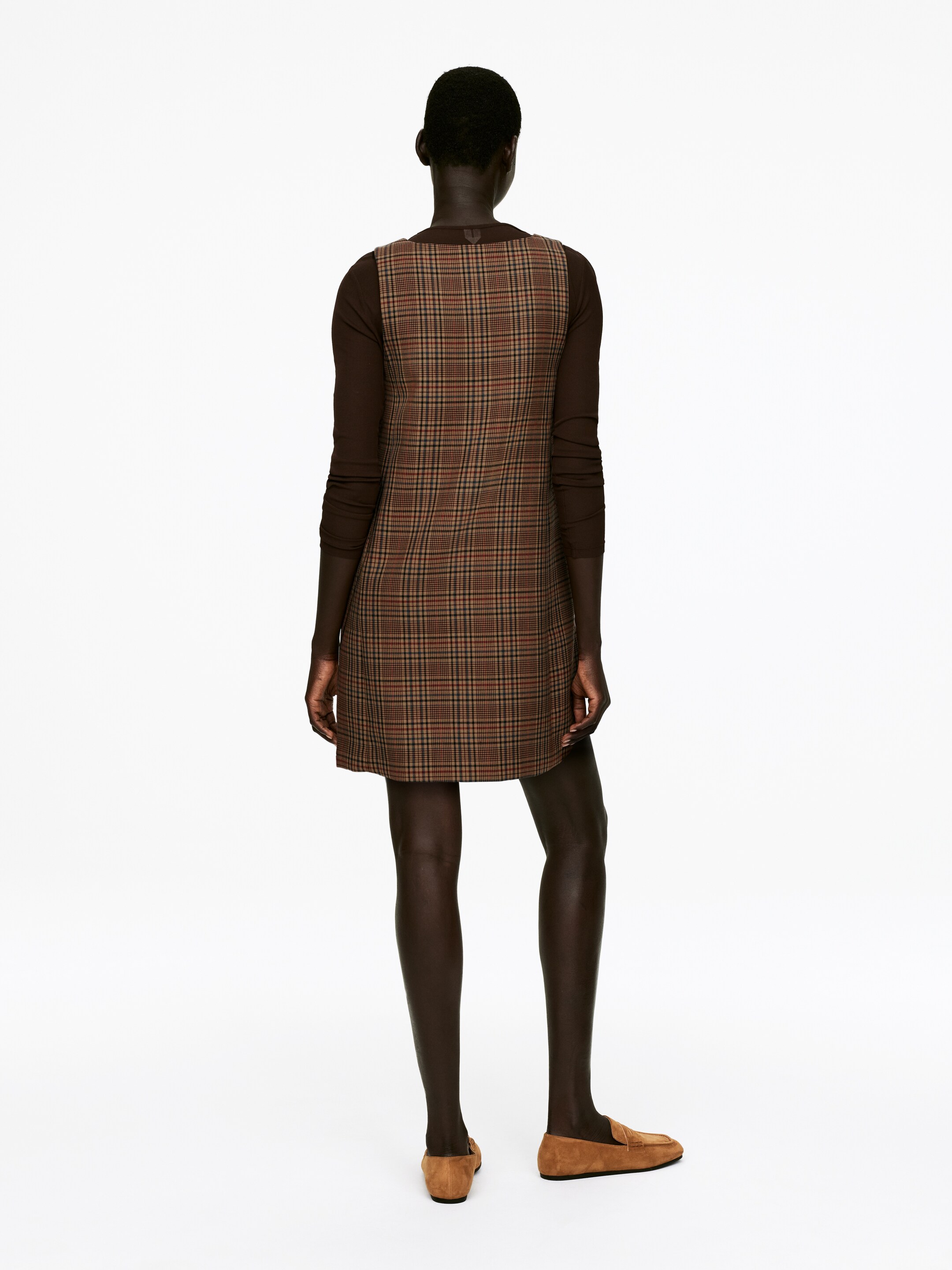 Vis større bilde: Rutete minikjole - Mørk beige/rutete - DAME | H&M NO 3