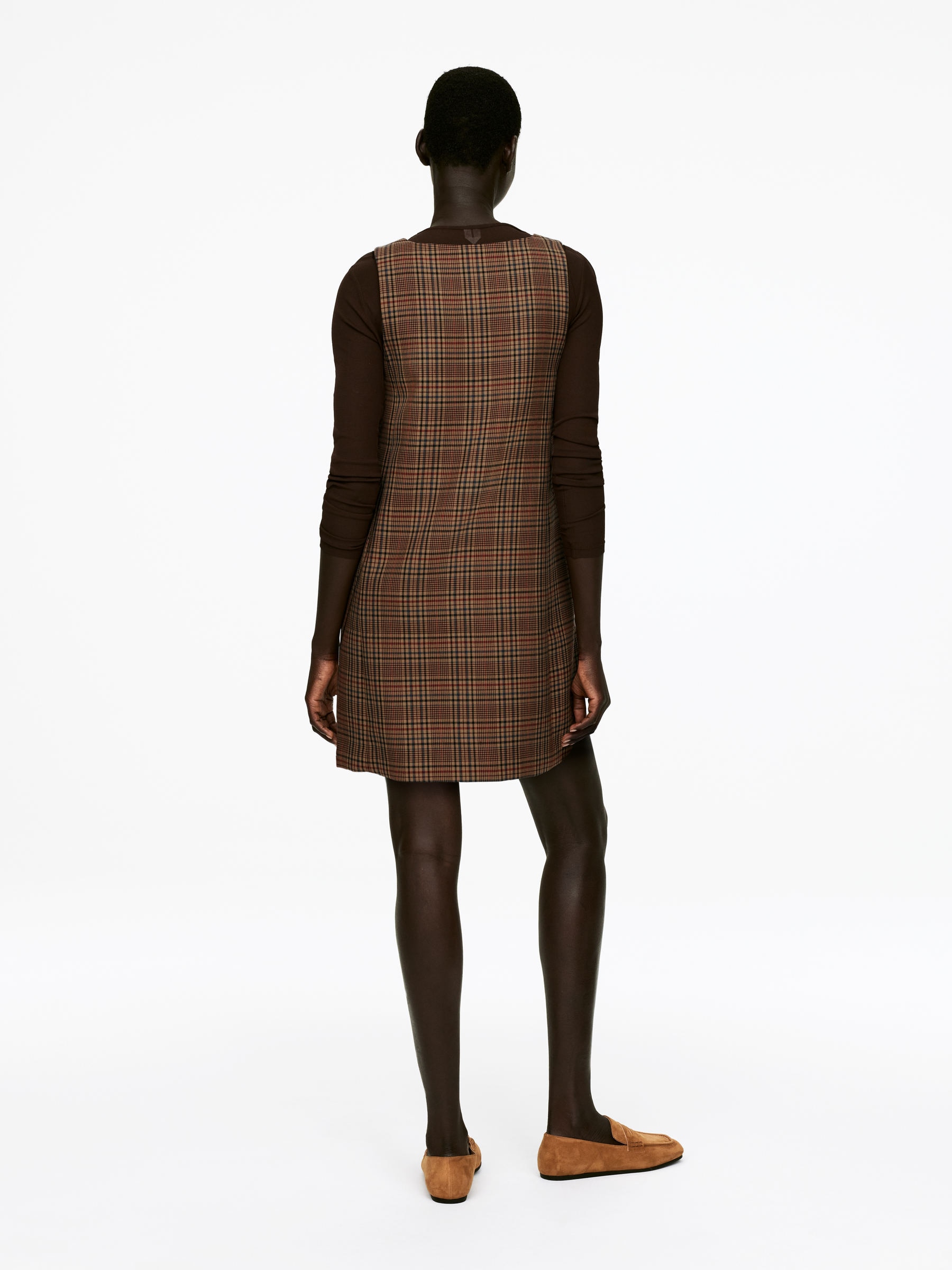 Minivestido de cuadros - Beige oscuro/cuadros - Corte estándar - Women - StillMedia/Lookbook - 6