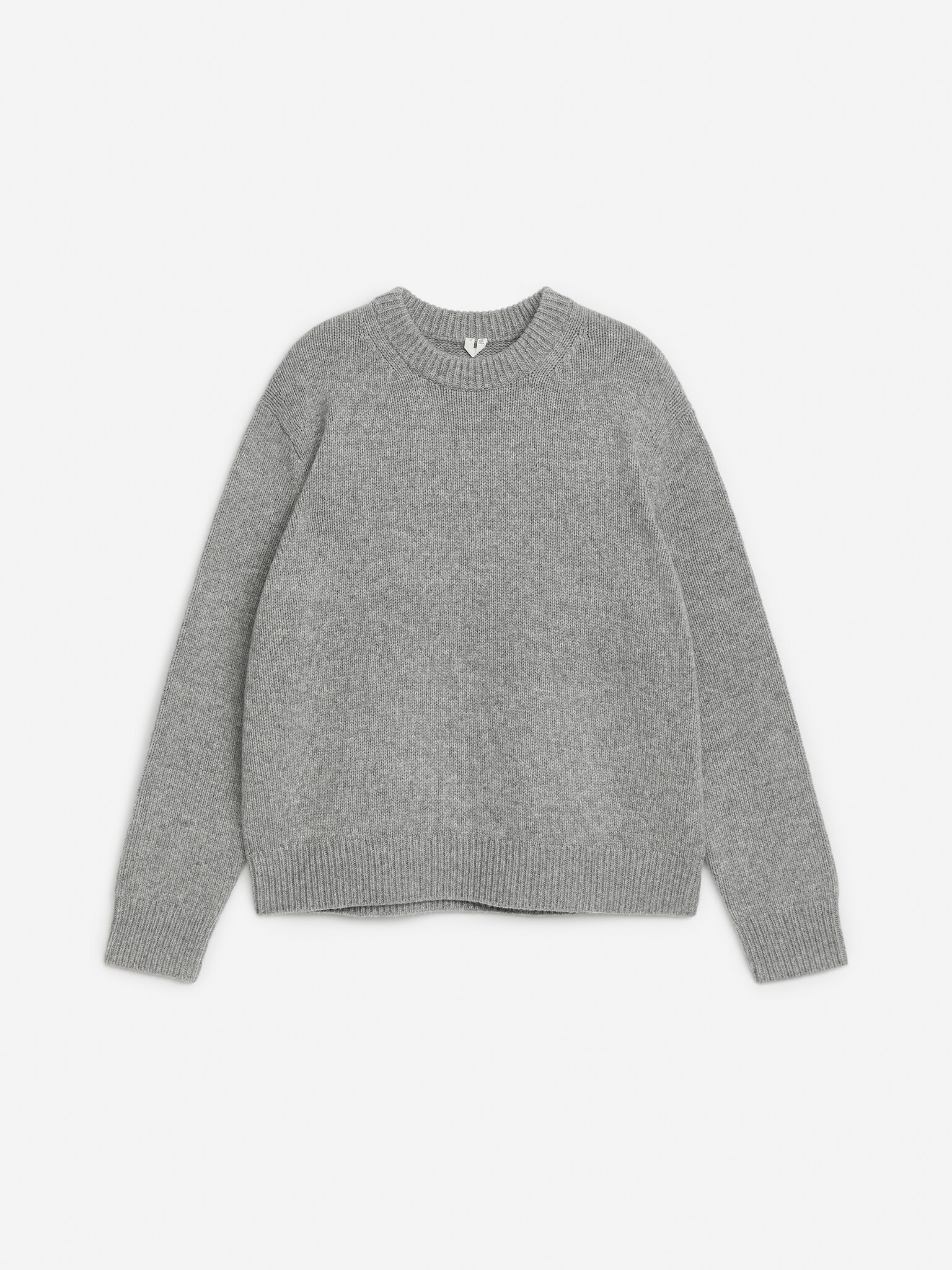 Pull en maille de laine épaisse - Gris/Bleu foncé/Beige chiné