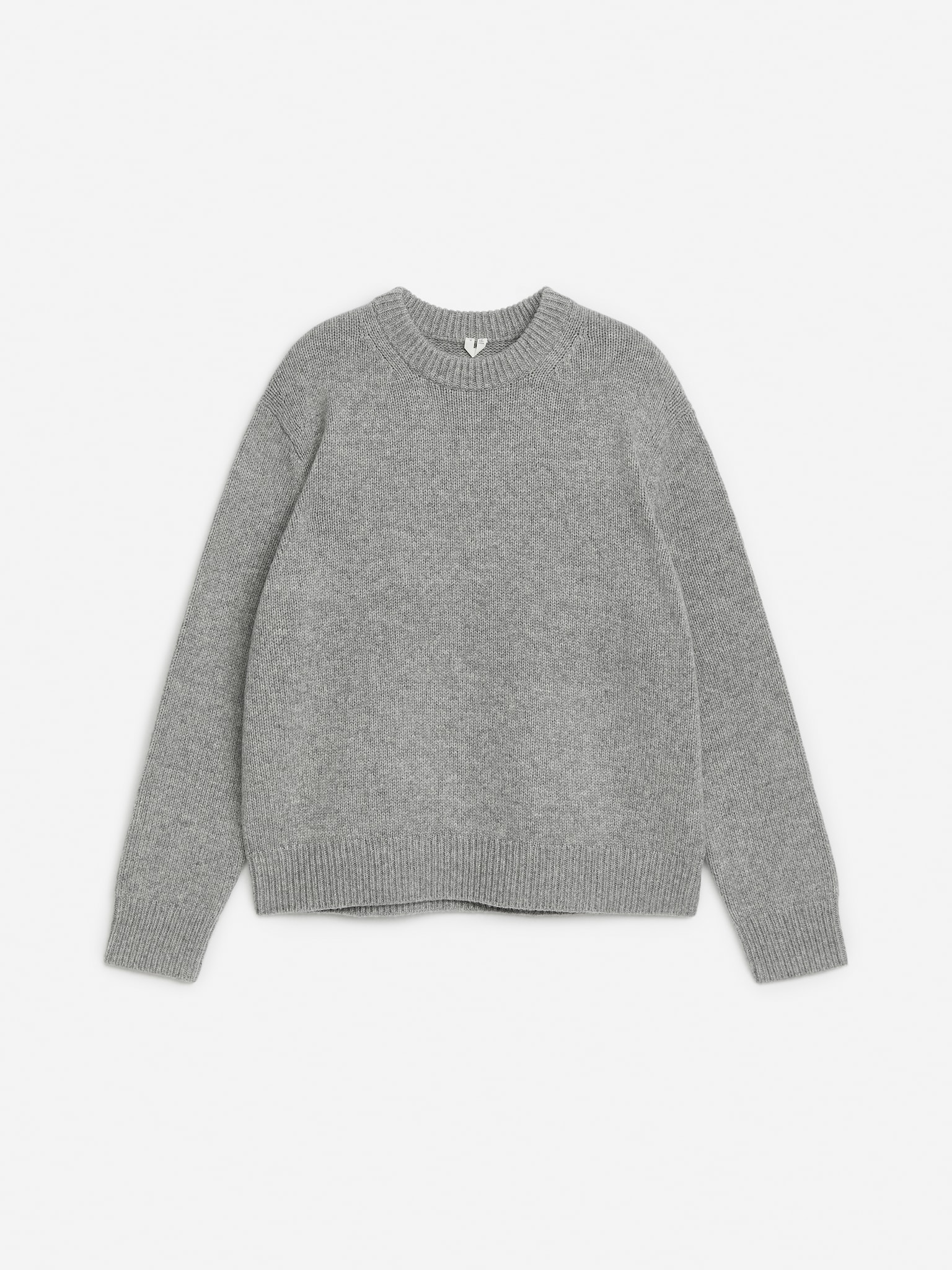 Pull en maille de laine épaisse - Gris/Beige chiné/Blanc cassé