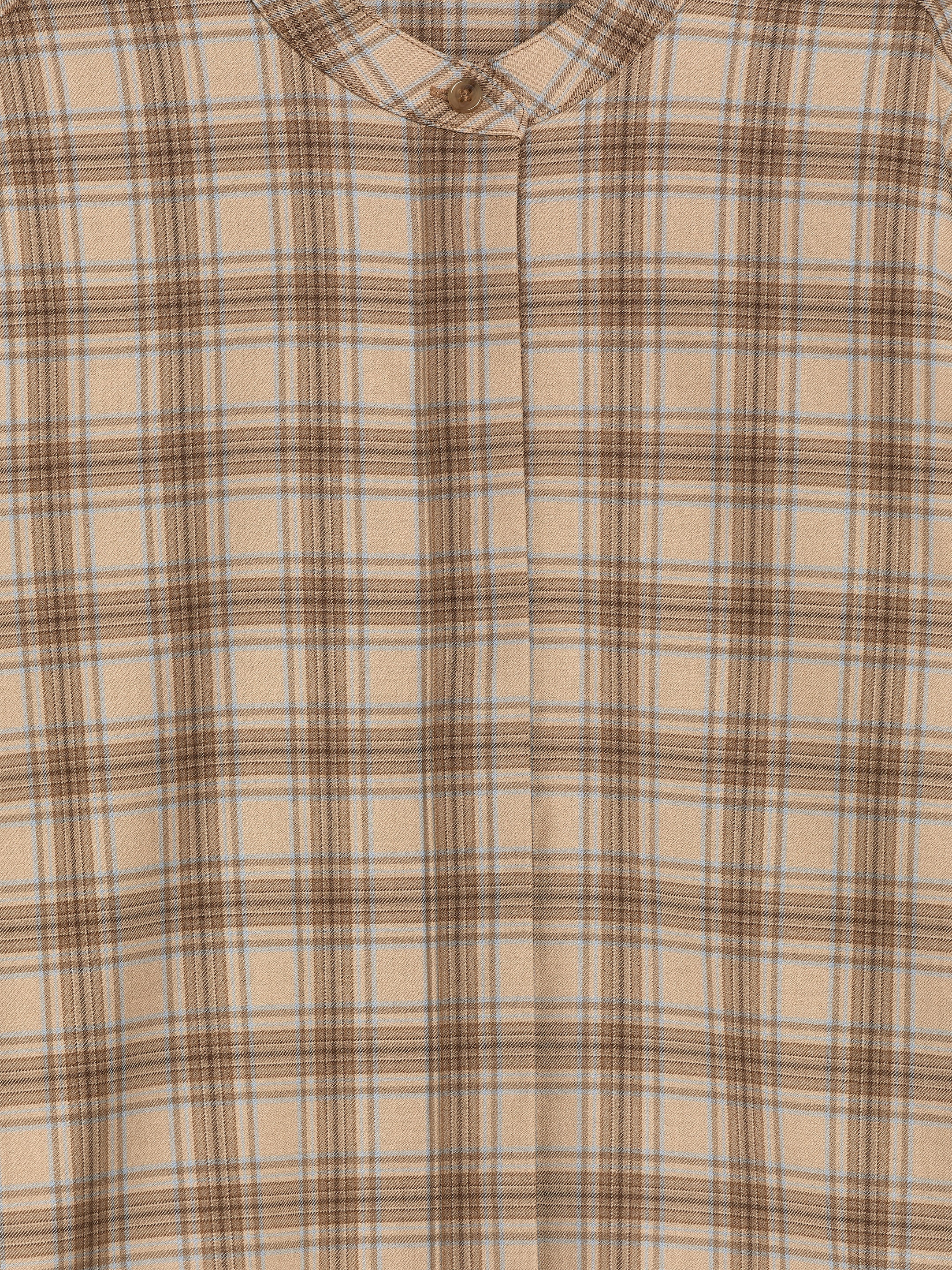 Stand- Collar Shirt - Beige/Checkered - Regular fit - women - StillMedia/DescriptiveDetail - 1