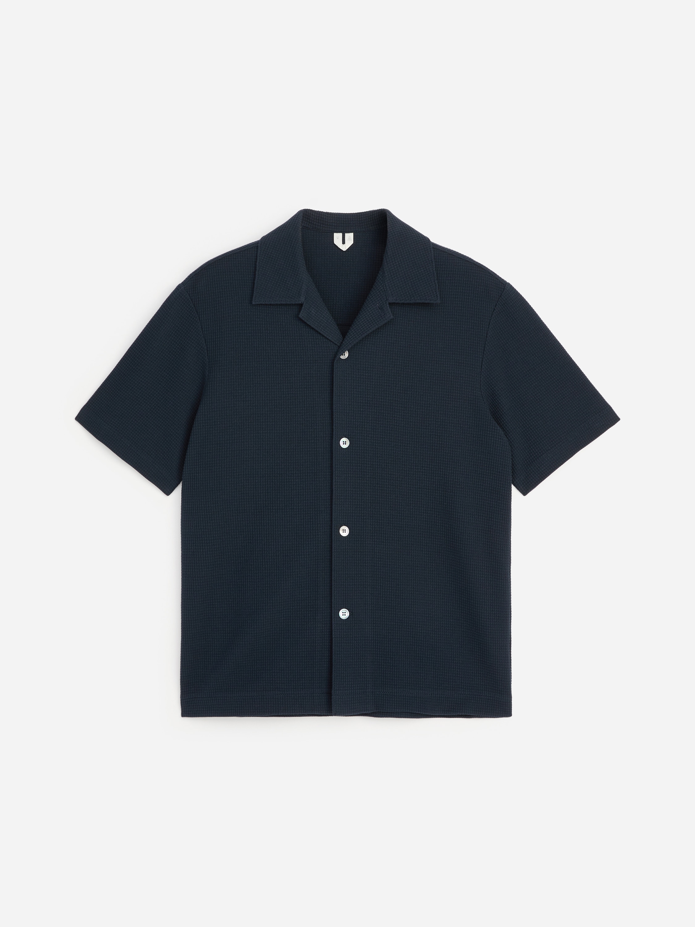 Тениска от вафлено трико-Тъмно Синьо