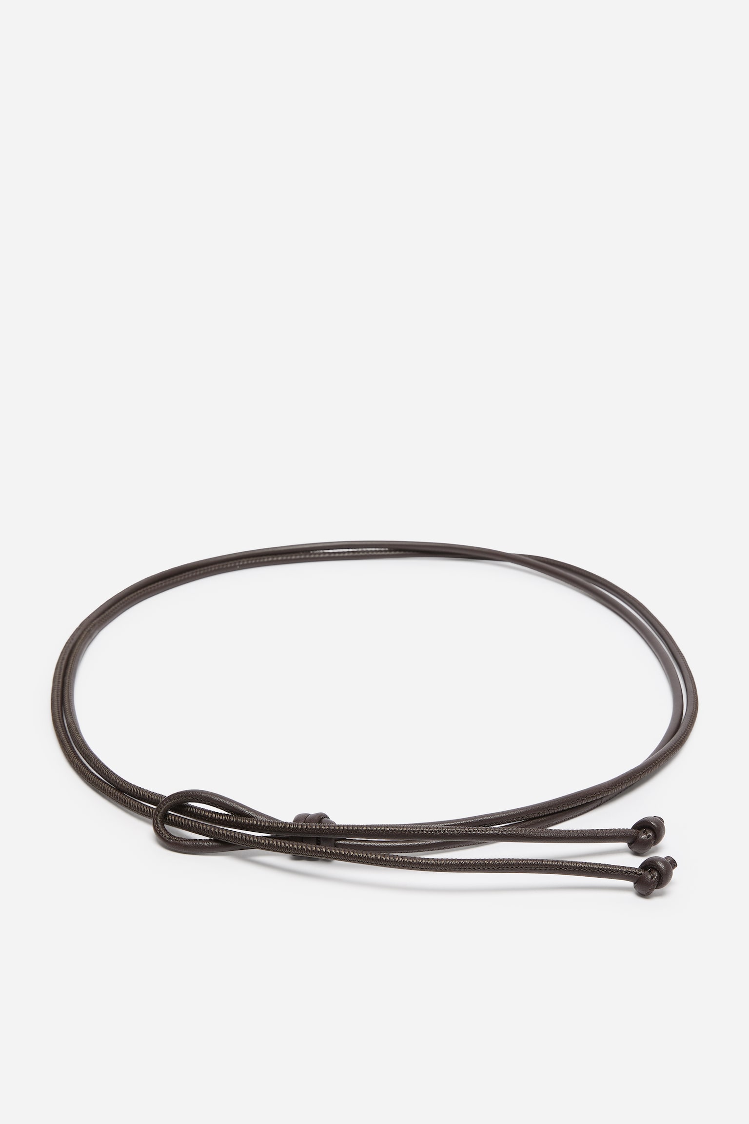 Cinto em pele com nós - Castanho/Preto - 1