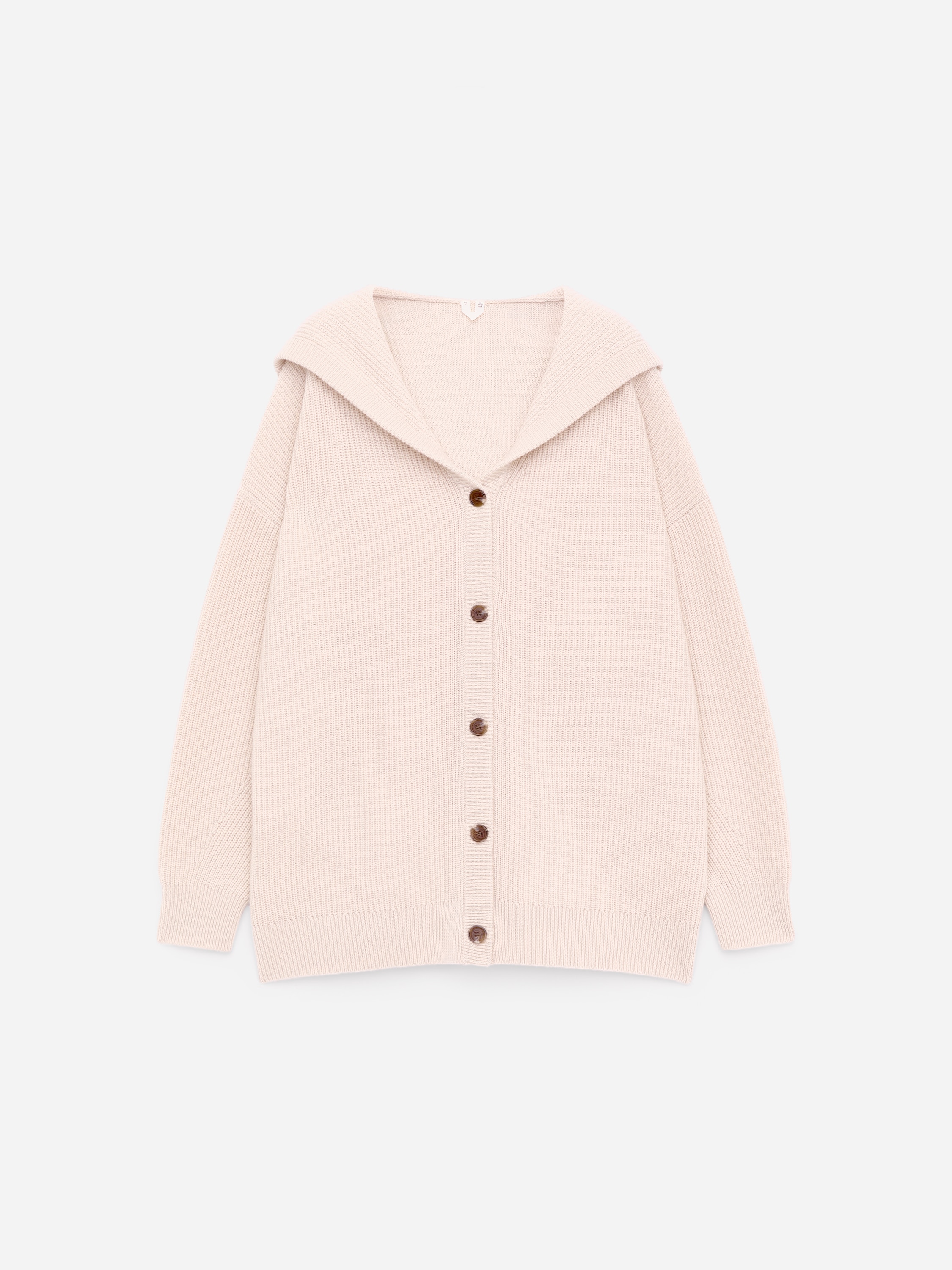 Cardigan i kashmir og uld med hætte - Beige