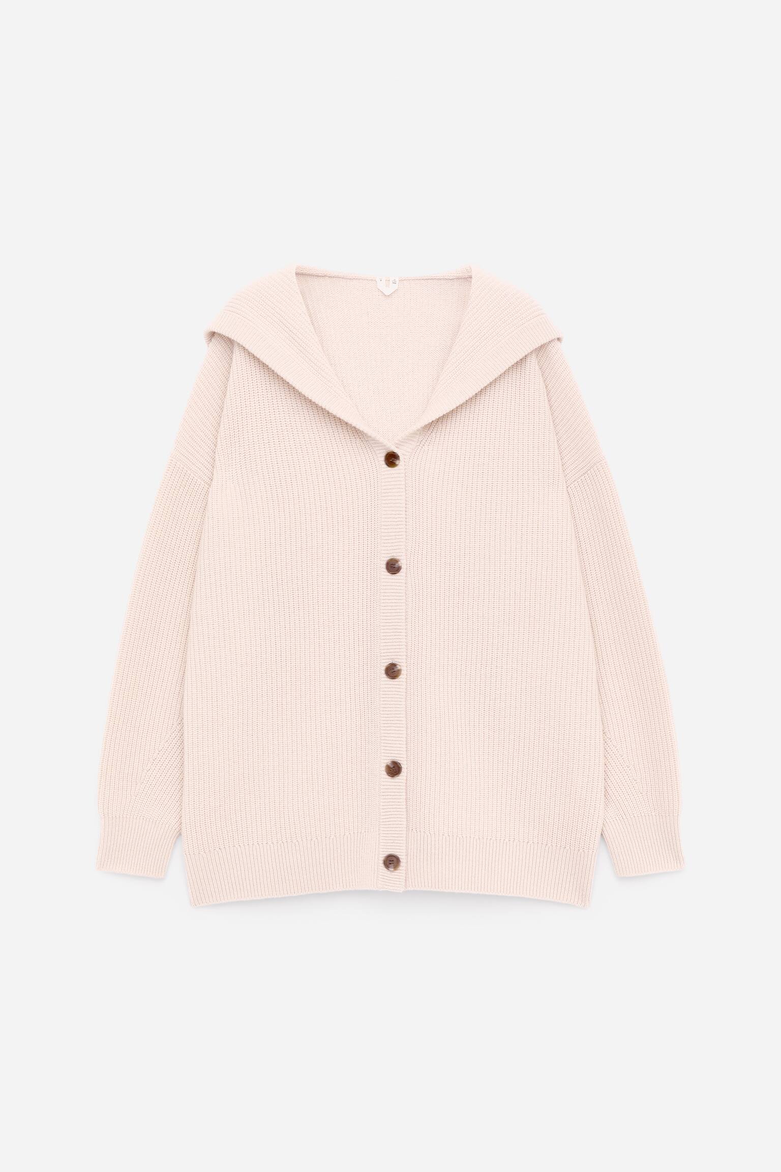 Vest van kasjmierwol met capuchon - Beige - 2