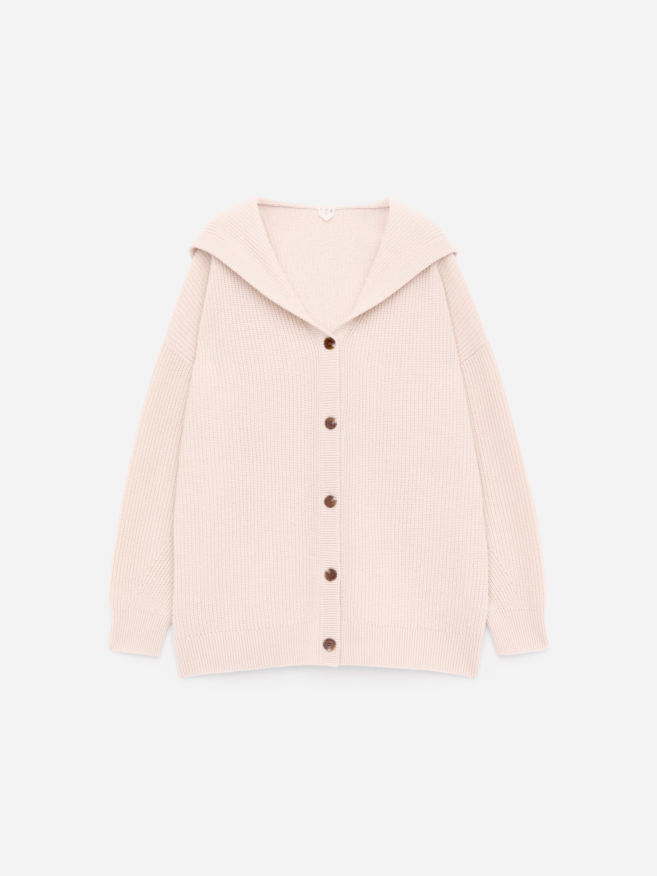 Cashmere-Wool Hooded Cardigan-#C4BFB4-17636