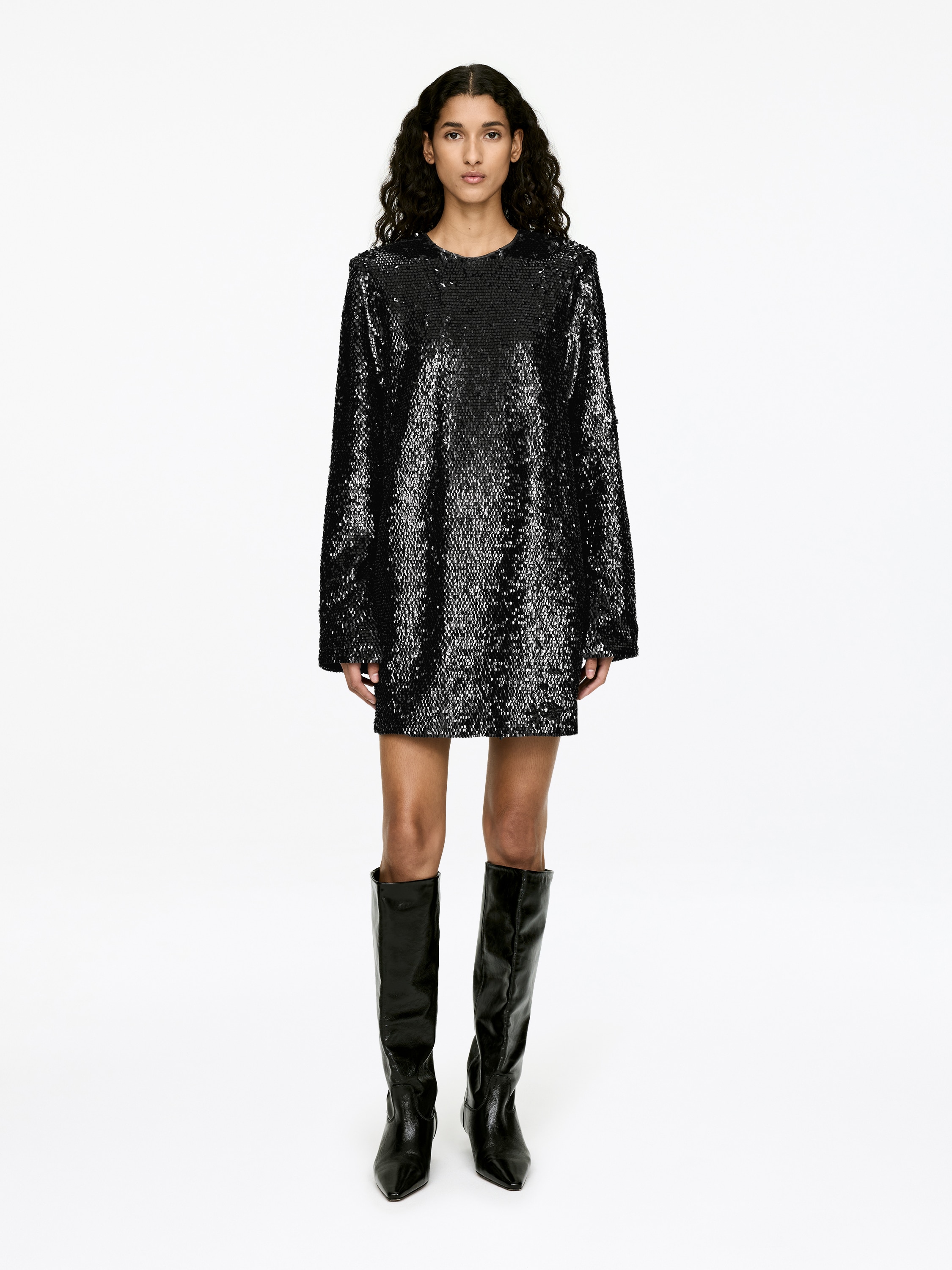 Paillettenkleid - Schwarz