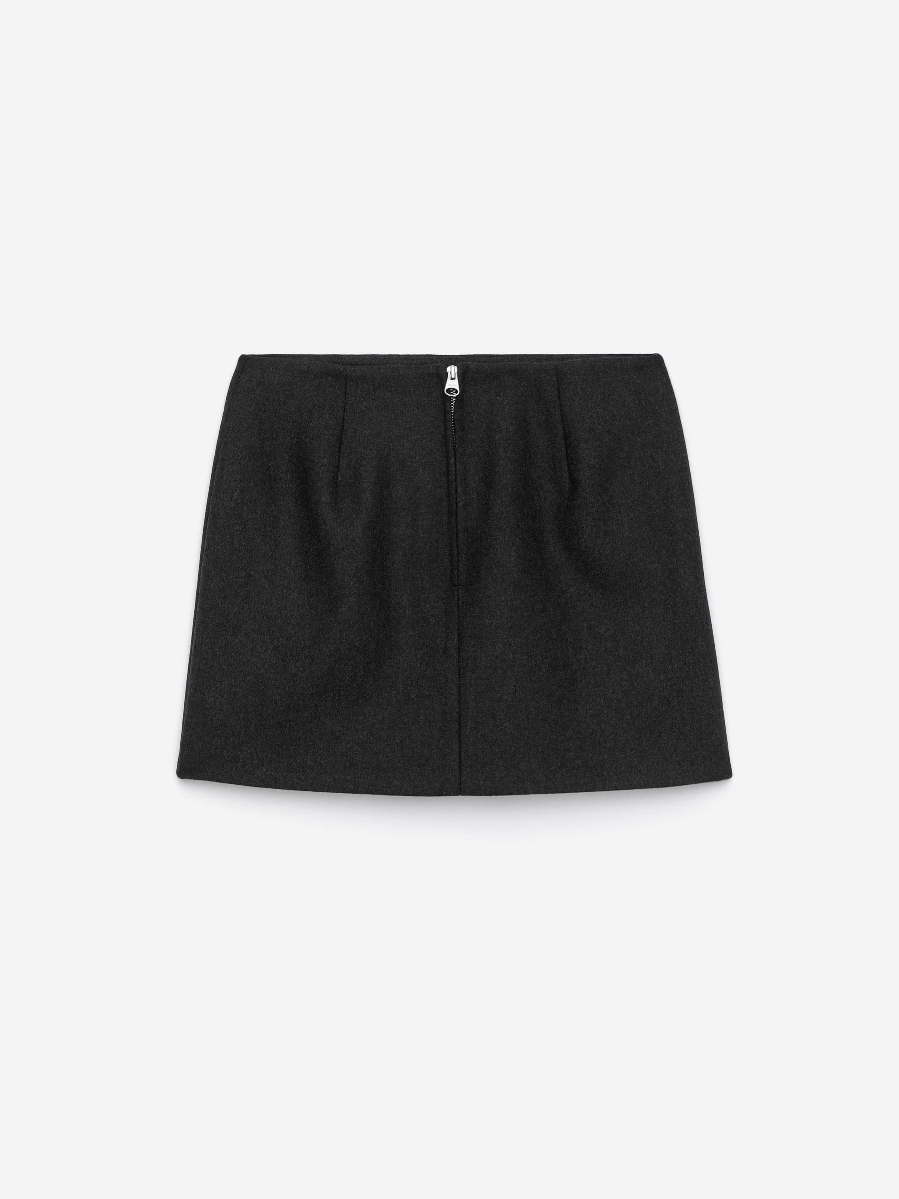 Minikjol i ullblandning - Mörkgrå - Regular fit - Women - StillMedia/DescriptiveStillLife - 2