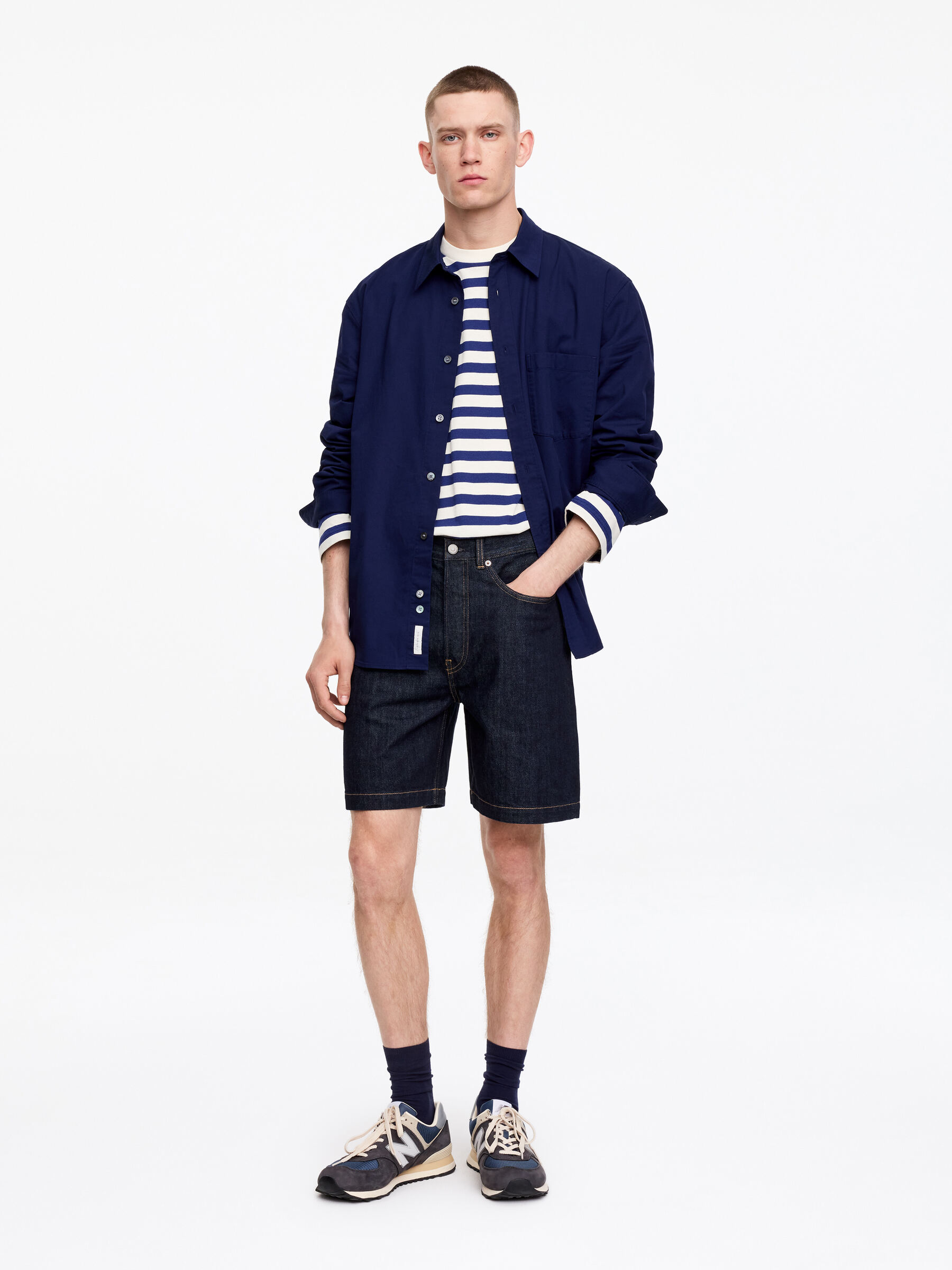 Pantalones cortos denim relaxed fit-#2E3036-19169