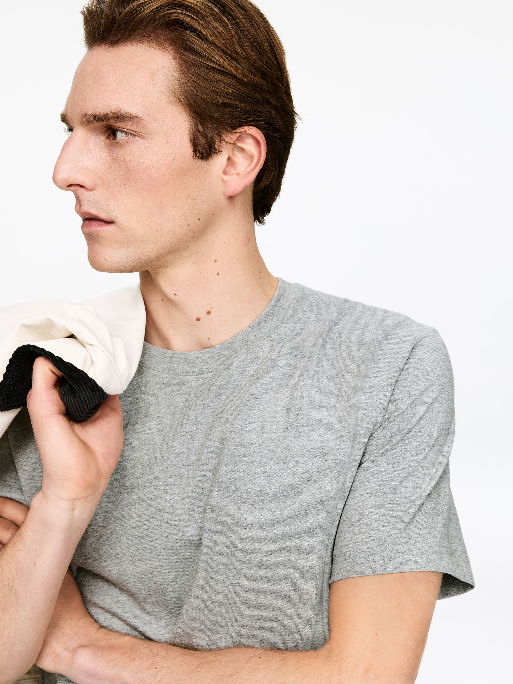 220 GSM Relaxed T-Shirt - Light Grey Melange - Regular fit - Men - StillMedia/Lookbook - 52