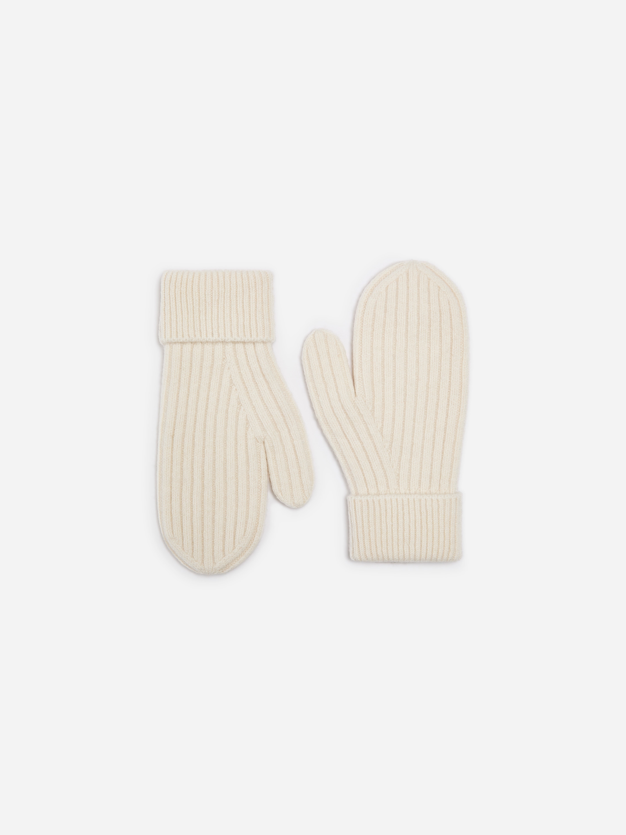 Manoplas de lana de canalé-White-21460
