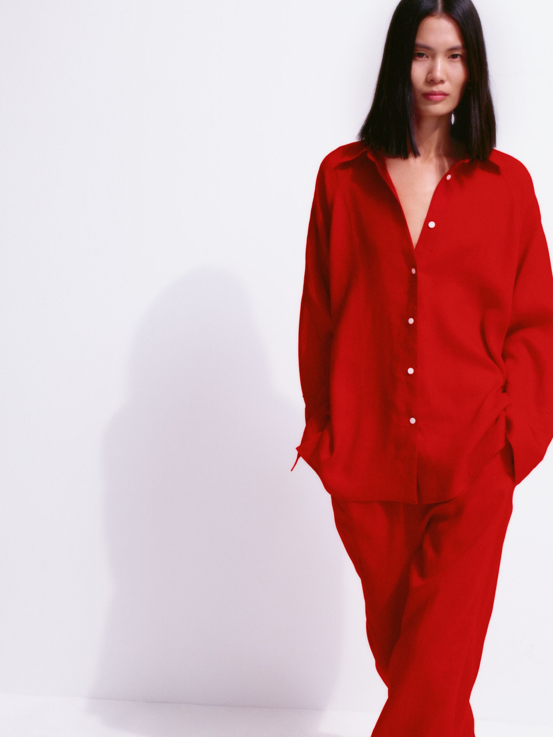 Lockeres Leinenhemd - Rot - Loose Fit - Women - StillMedia/Environmental - 1