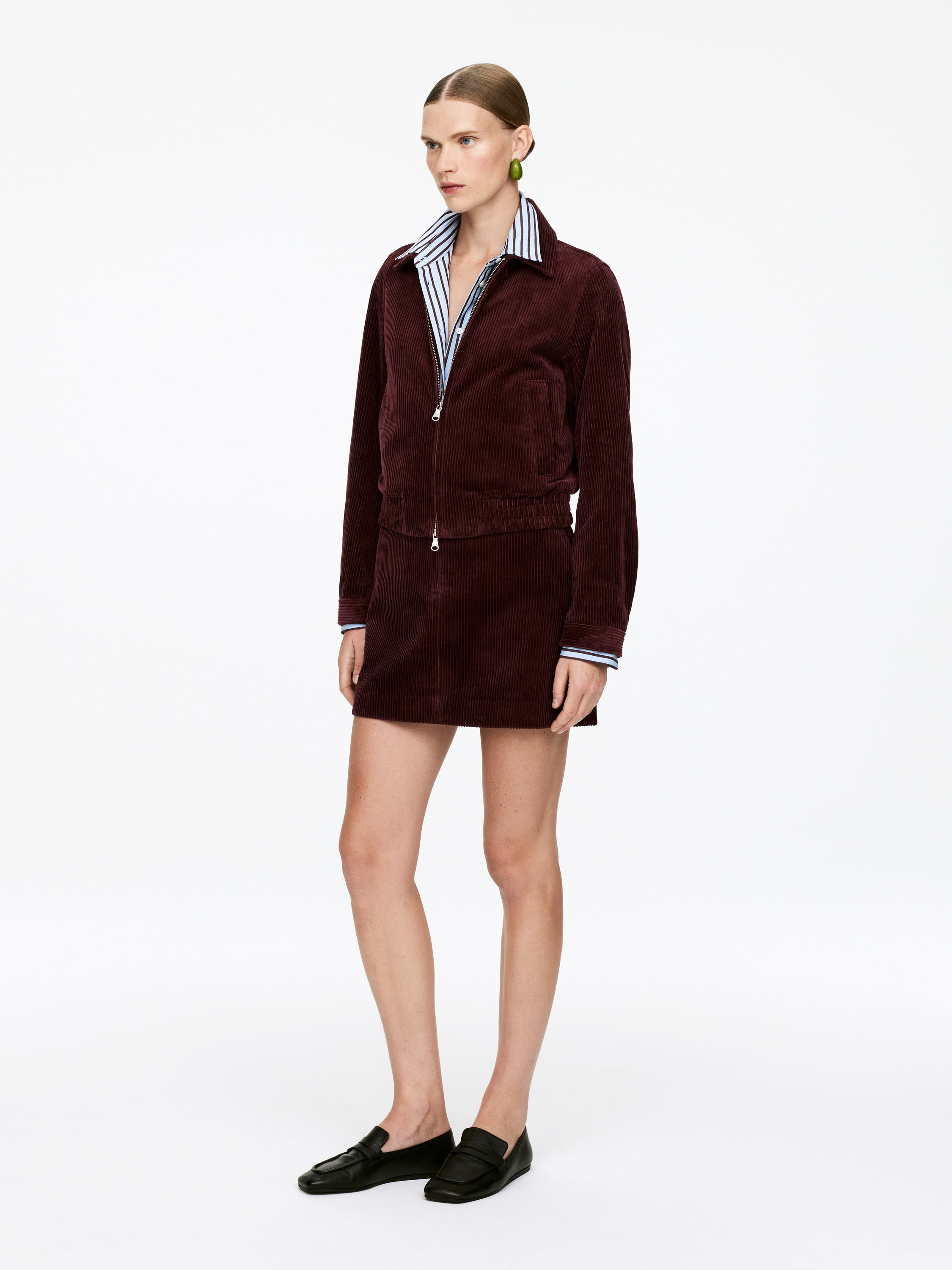 Corduroy Overshirt - Burgundy - Regular fit - Women - StillMedia/Lookbook - 3