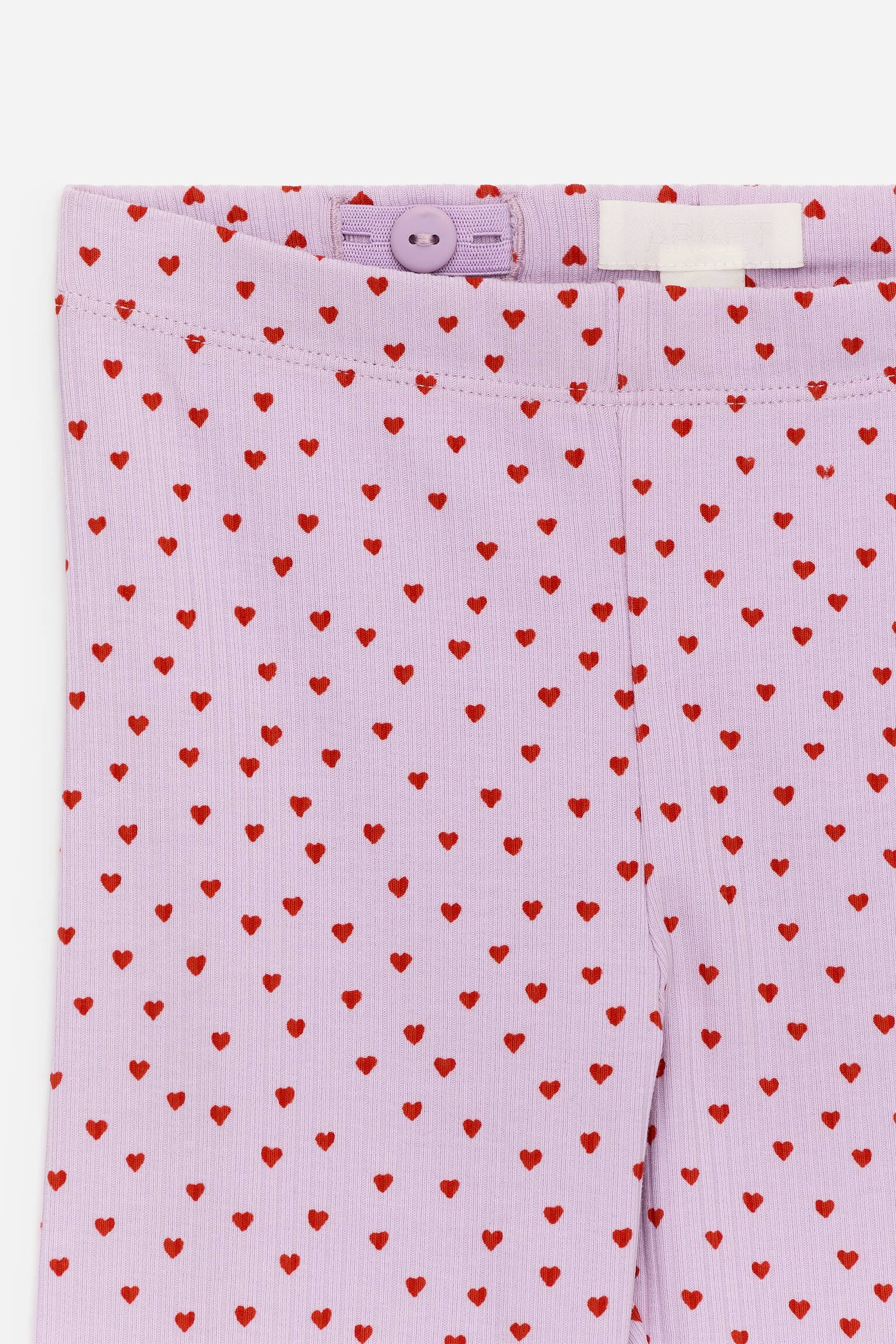 Ribbade leggings - Lila/röd/Rosa/orange/Rosa/fåglar/Blå/vinröda hjärtan/Mörkblå/rosa blommor/Rosa/röda hjärtan - 3