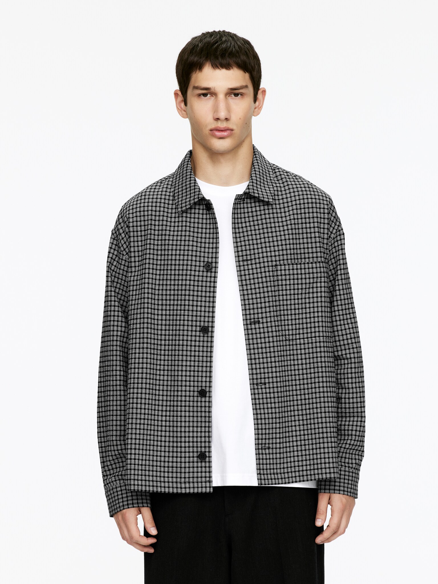 Seersucker Shirt - Black/White